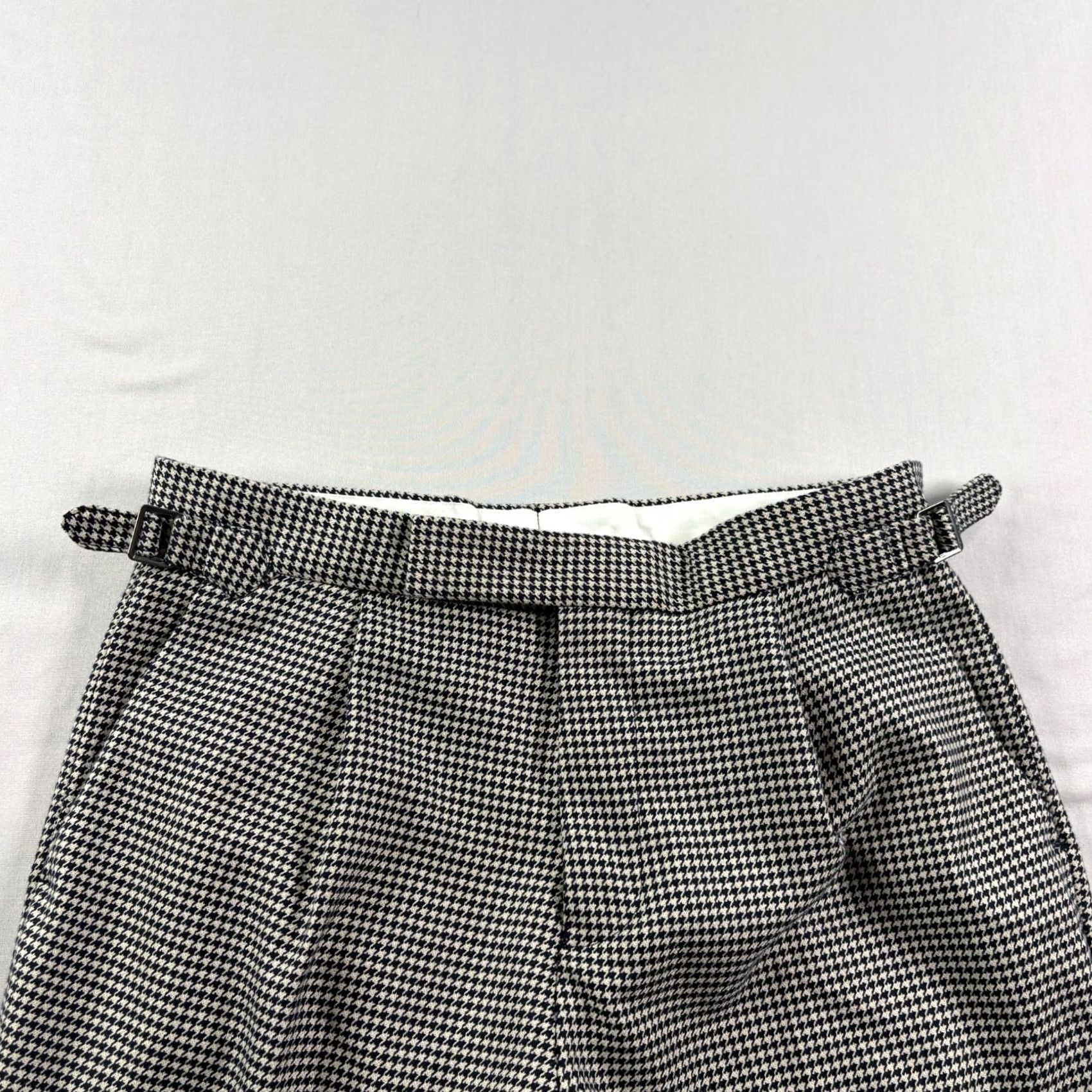 Reiss Reiss Pants Mens 30x26 Beige Blue Herringbone Dress Slacks Pleated 30 Size US 30 / EU 46 - 2 Thumbnail
