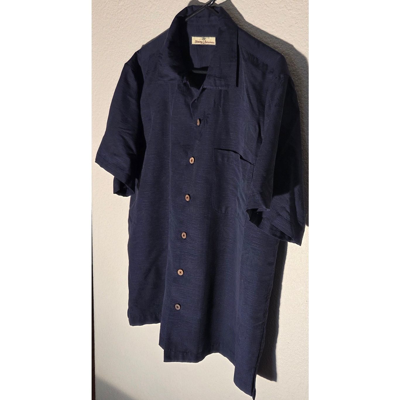 Tommy Bahama Tommy Bahama Navy Blue Linen Floral Short Sleeve Shirt Size US L / EU 52-54 / 3 - 4 Thumbnail