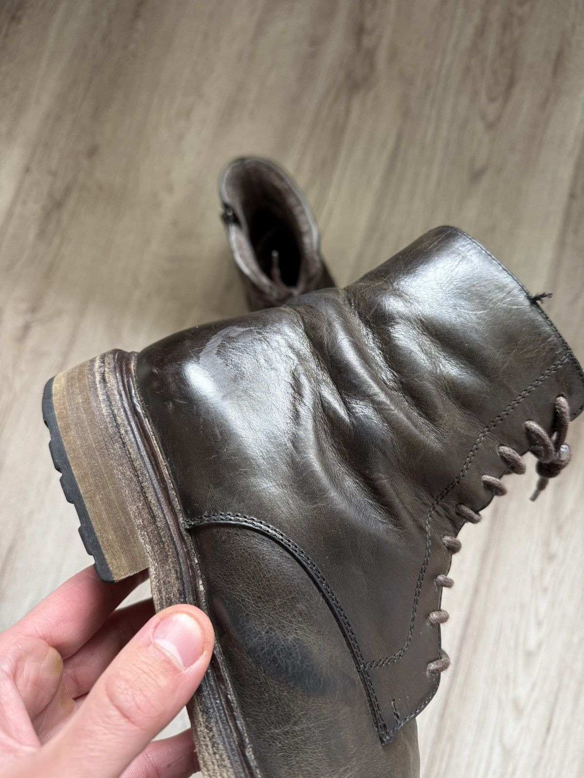 Other Crispiniano Patina Leather Boots Side Zip Italian Combat 39 Size US 6 / EU 39 - 3 Thumbnail