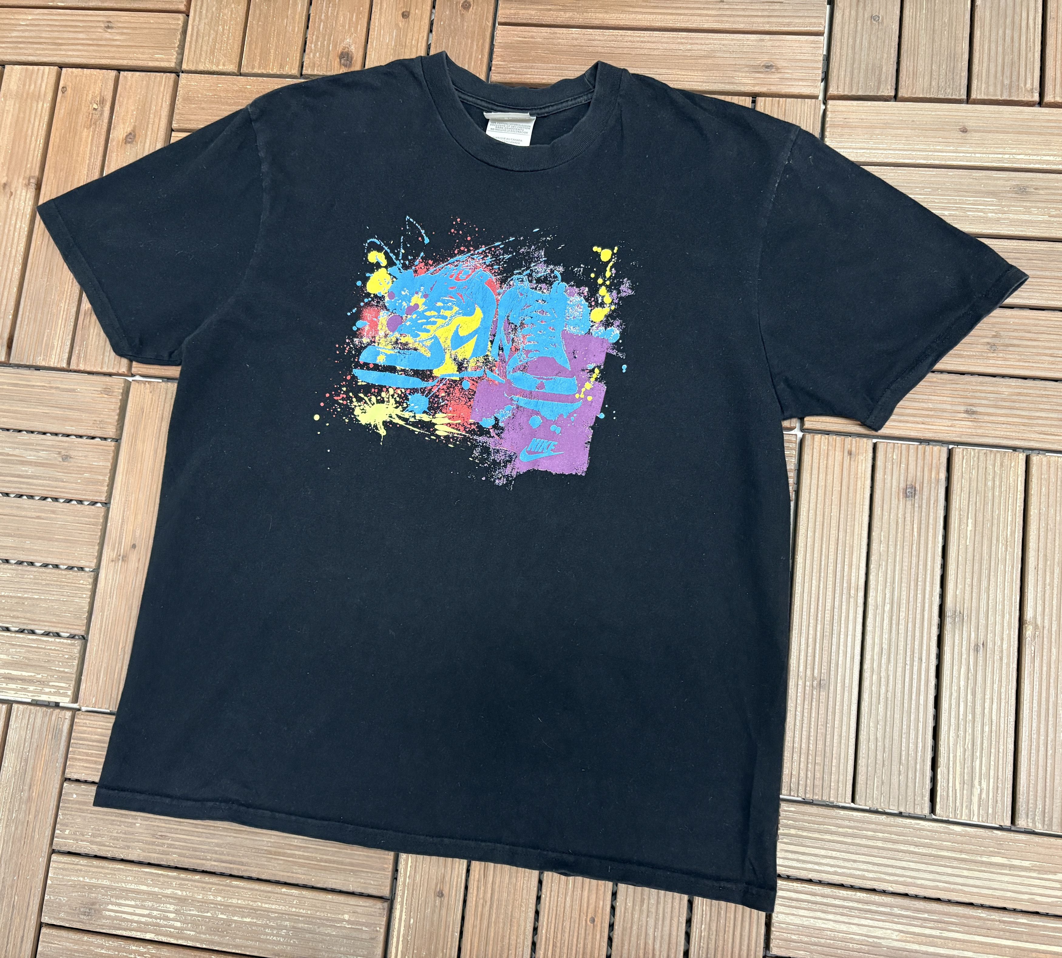 Nike Nike Abstract Paint Vintage Y2K Black T-Shirt Tee Size US XL / EU 56 / 4 - 3 Thumbnail