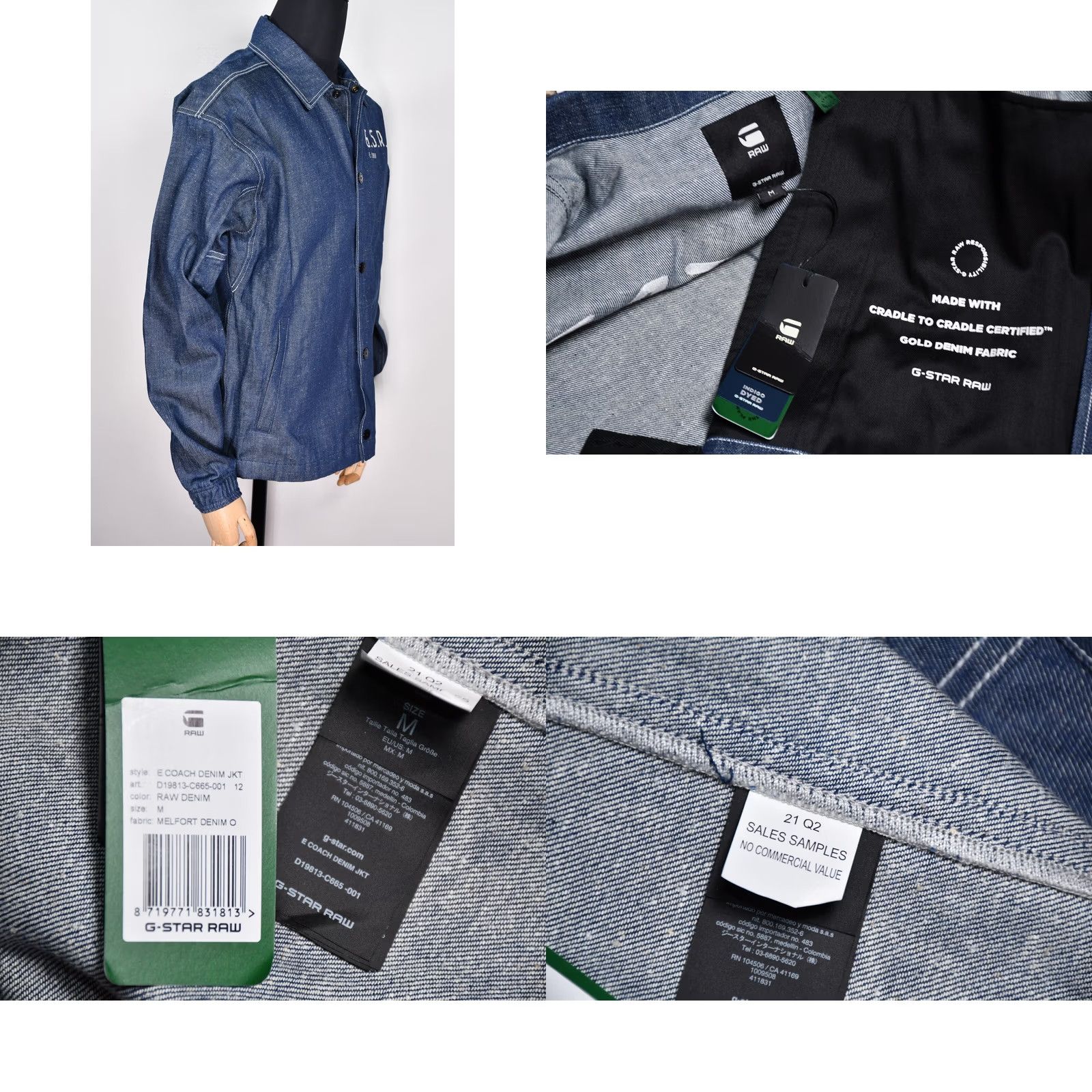 G-Star G-Star RAW E COACH DENIM JKT Melfort Denim Size M Nylon? 100% Cotton? No. Size US M / EU 48-50 / 2 - 8 Thumbnail