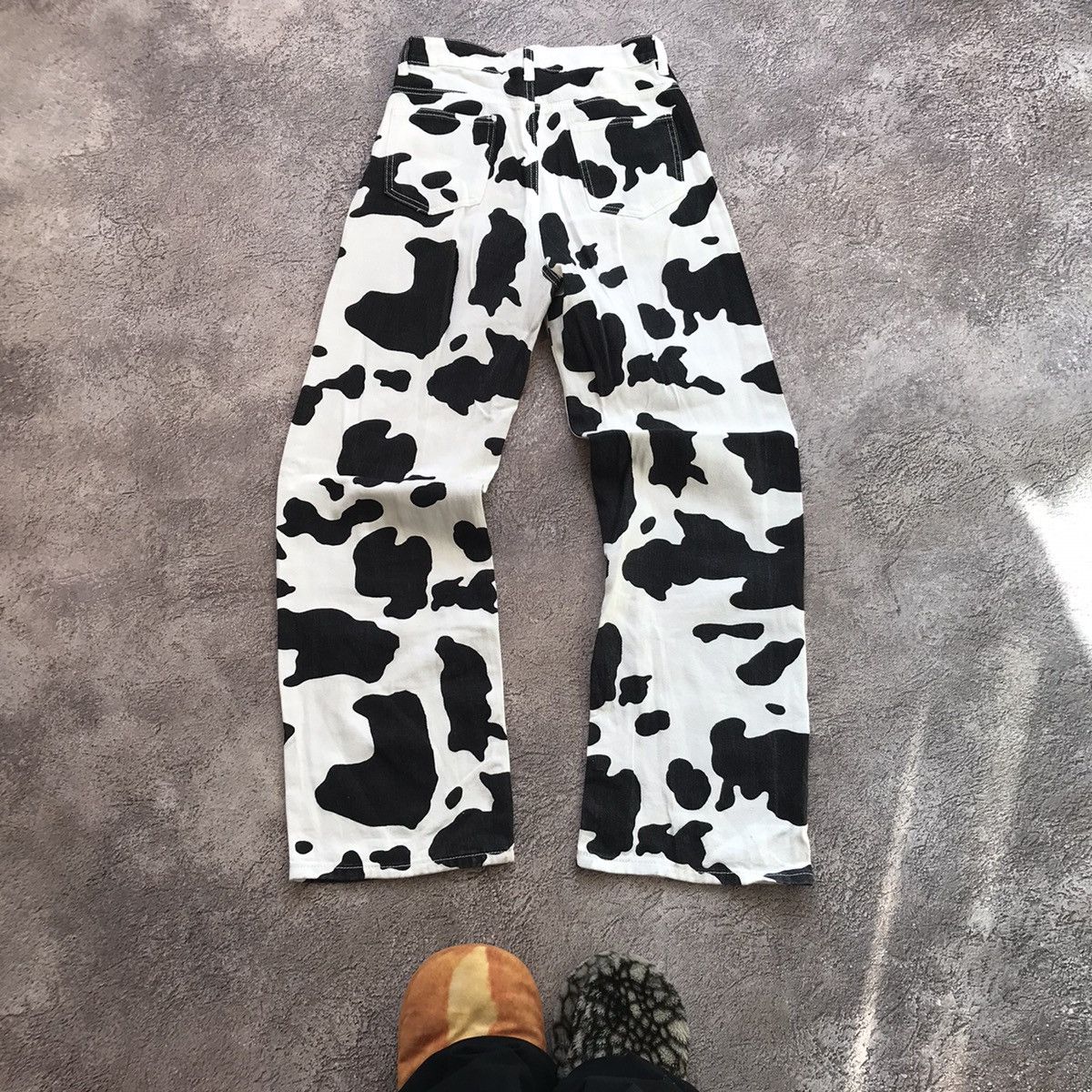 Vintage Y2K Cow Print Baggy Flared Parachute Pants Streetwear 26 Size 26" / US 2 / IT 38 - 4 Thumbnail