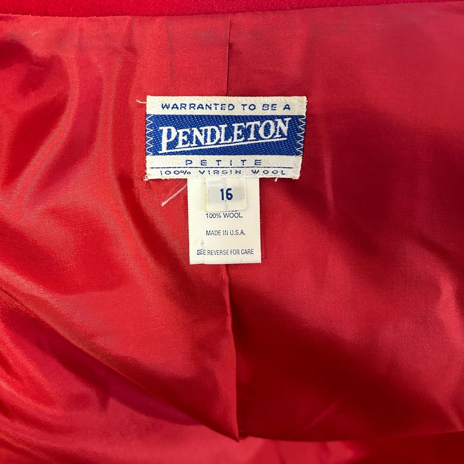 Pendleton × Vintage Vintage Pendleton Wool Blazer Red USA Made 16 Petite Size XXL / US 16-18 / IT 52-54 - 2 Thumbnail