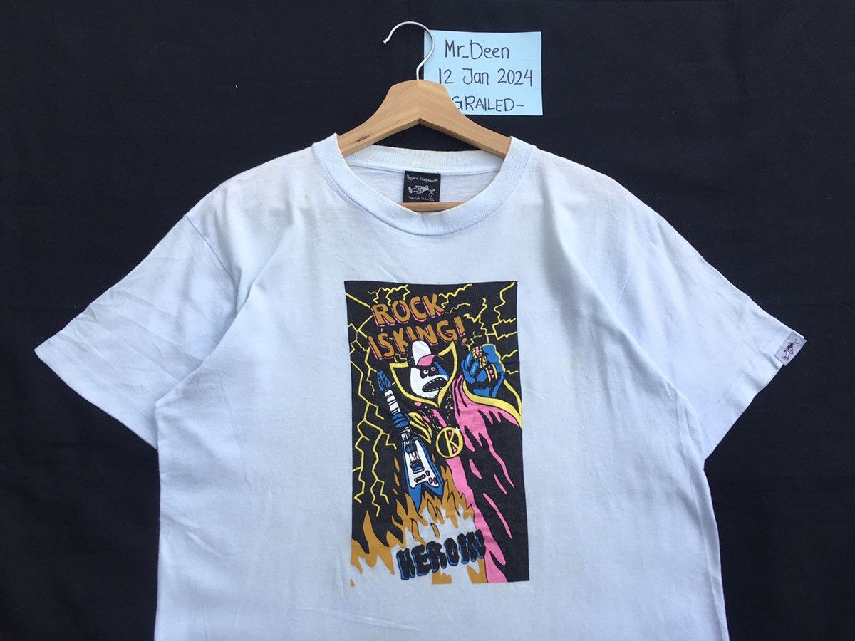 Hook-Ups Rare Vintage HEROIN Skateboard Rock is King Tshirt Size US M / EU 48-50 / 2 - 6 Thumbnail