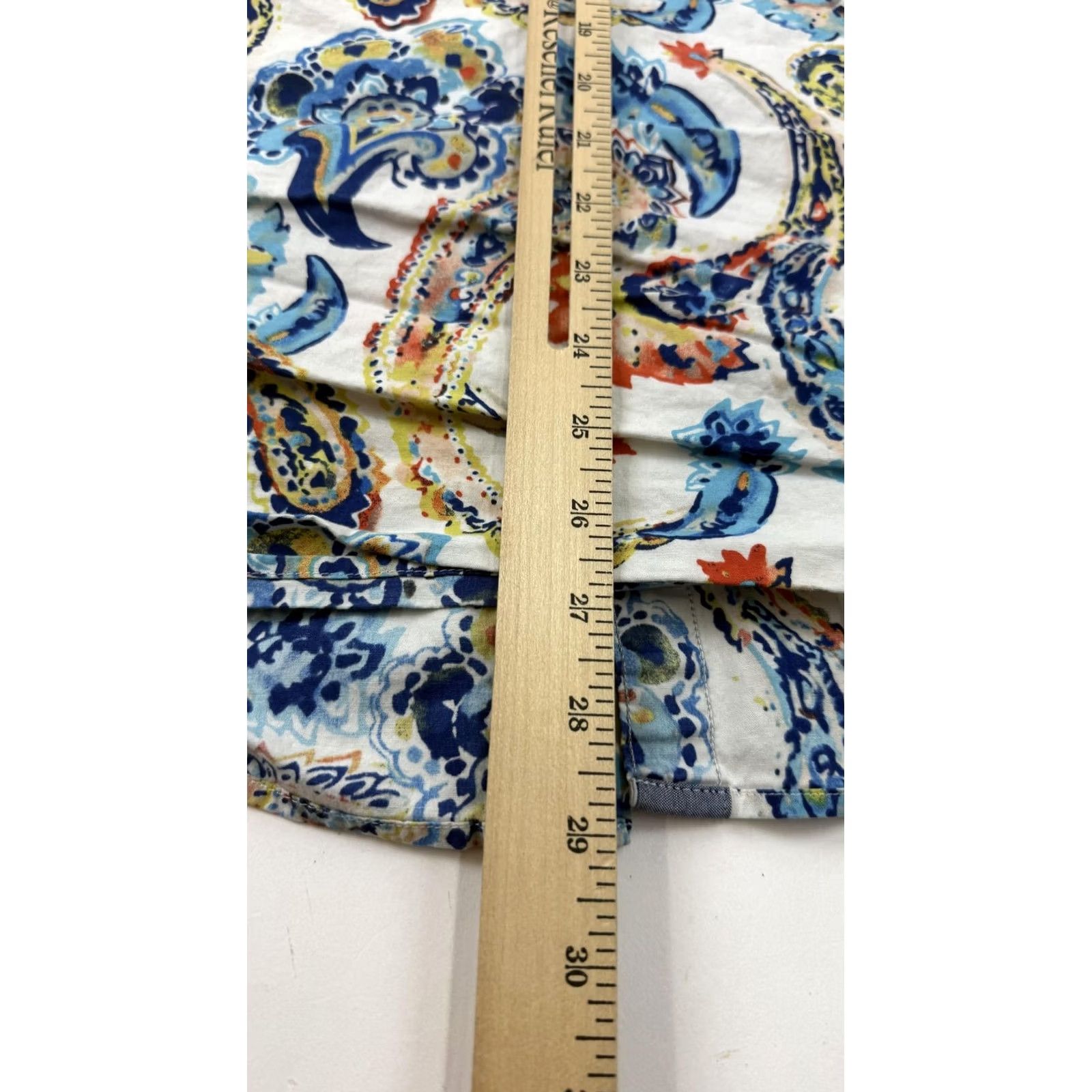 Cremieux Cremieux Shirt Mens Large White Blue Paisley Print Long Sleeve Stretch Cotton Size US L / EU 52-54 / 3 - 7 Thumbnail