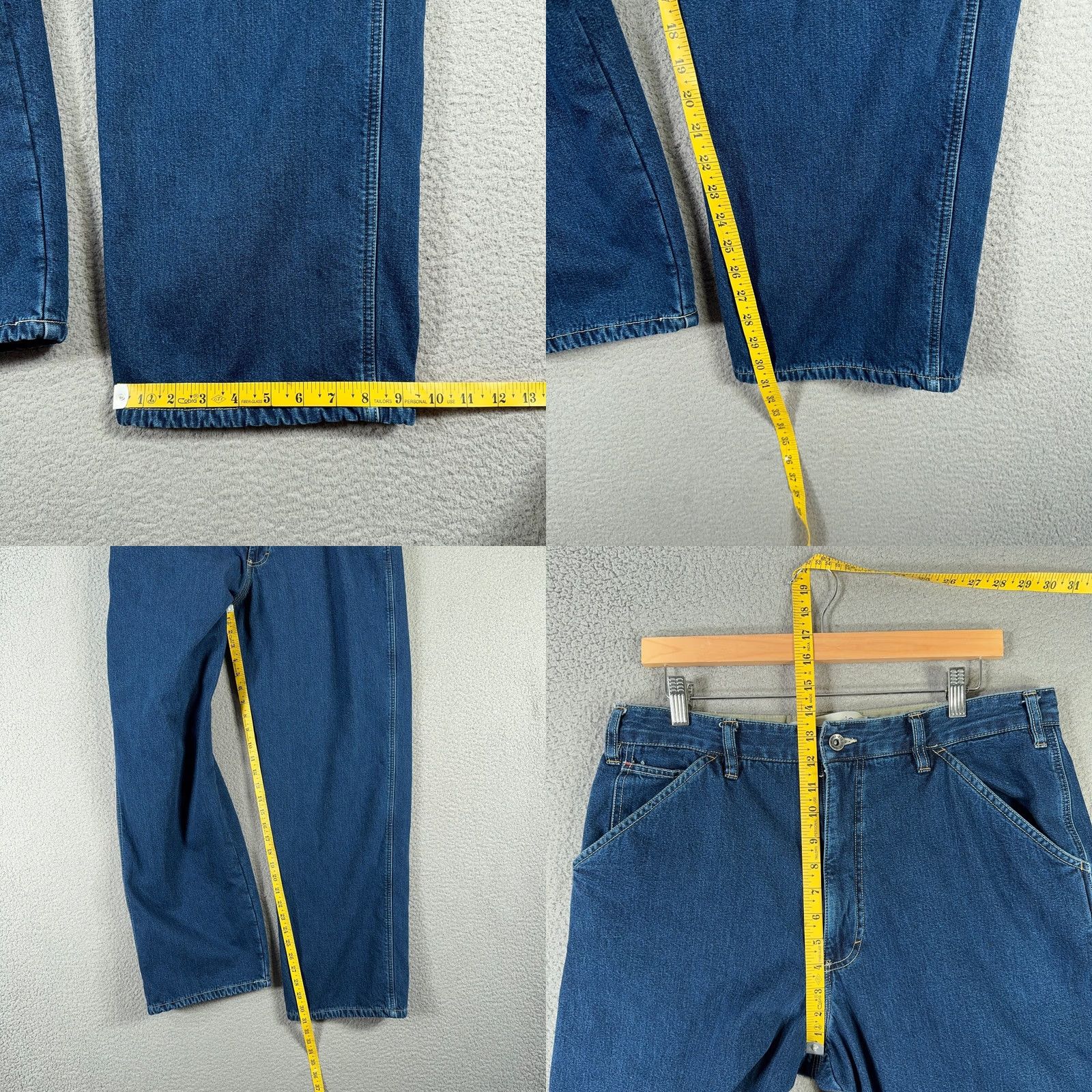 Gap VINTAGE Gap Fleece Lined Carpenter Jeans Mens 36x30 Work Relaxed Mechanic Pants Blue Denim Cotton Baggy Logo 90s Men jeans Size US 36 / EU 52 - 9 Thumbnail