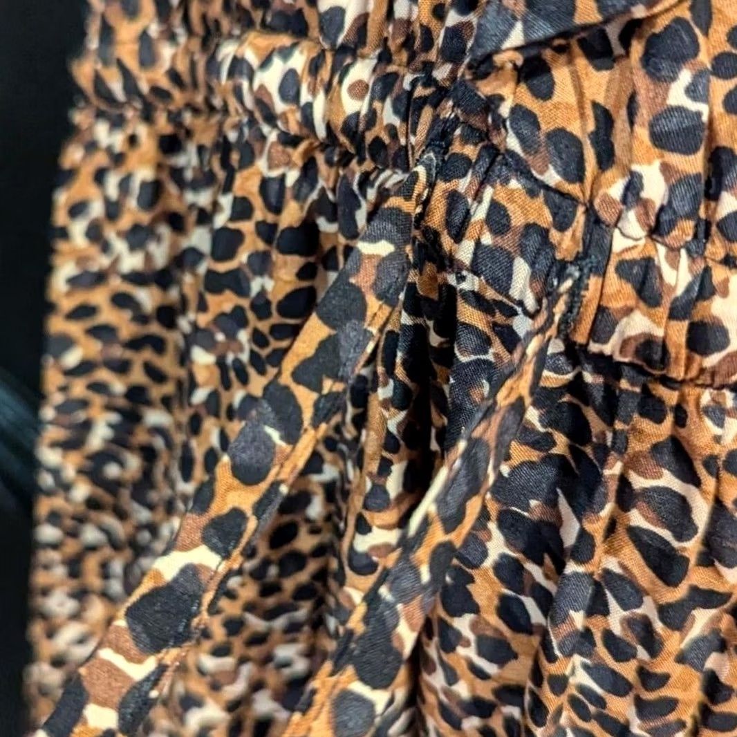 Old Navy Old Navy Leopard Print Ruffle V-Neck Flutter Sleeve Tiered Dress Sz L Mobwife Size L / US 10 / IT 46 - 6 Thumbnail