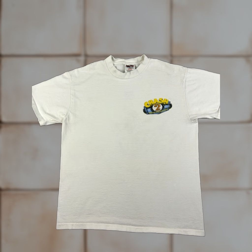 Vintage VINTAGE Crash Bandicoot 2 T-Shirt Shirt White Large 1990s PlayStation Graphic Tee Mens Size US L / EU 52-54 / 3 - 1 Thumbnail