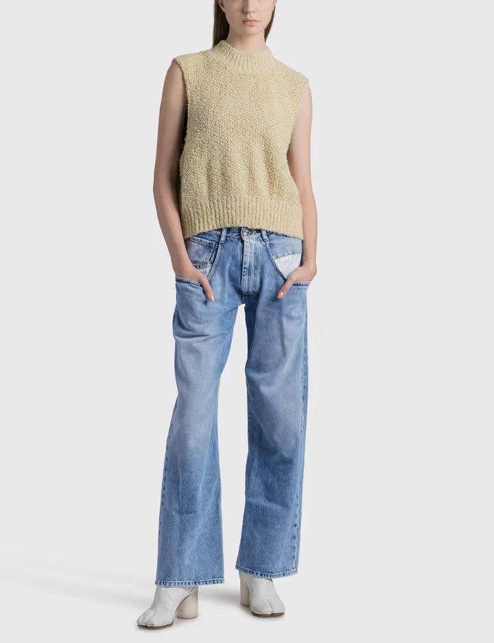 Maison Margiela o1y0625 Sleeveless Sweater in Beige Size M / US 6-8 / IT 42-44 - 4 Thumbnail