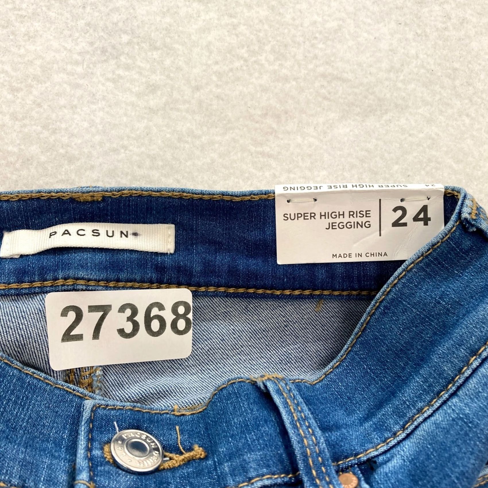 Pacsun PacSun Jeggings Women's 24 Blue Distressed Denim Stretch High Rise Skinny Jeans Size 42" / US 20 - 5 Thumbnail