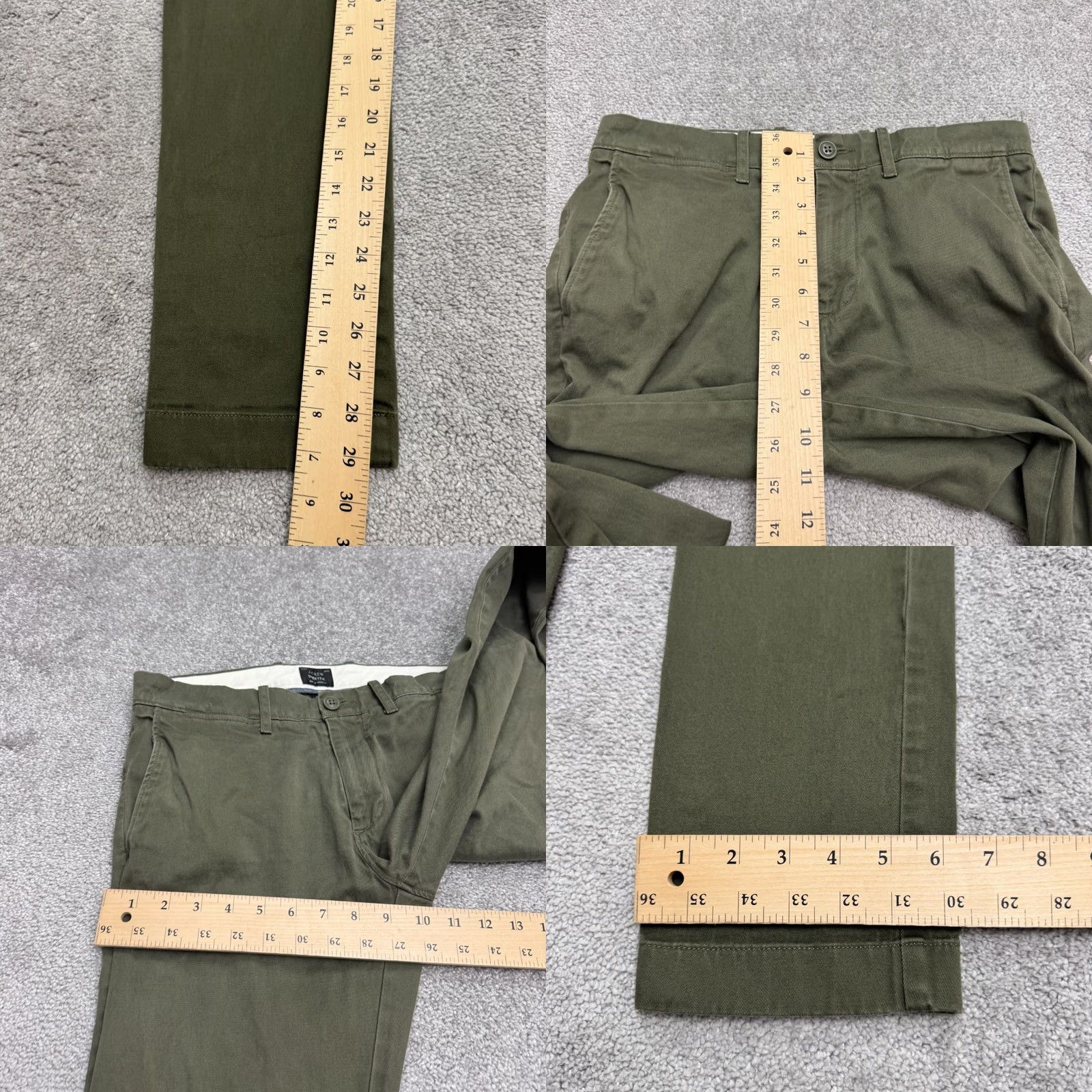 J.Crew J.CREW 484 Slim Fit Chino Pants Mens 28x30 Olive Green Tapered Flat Front Cotton Shirt Size US 28 / EU 44 - 9 Thumbnail