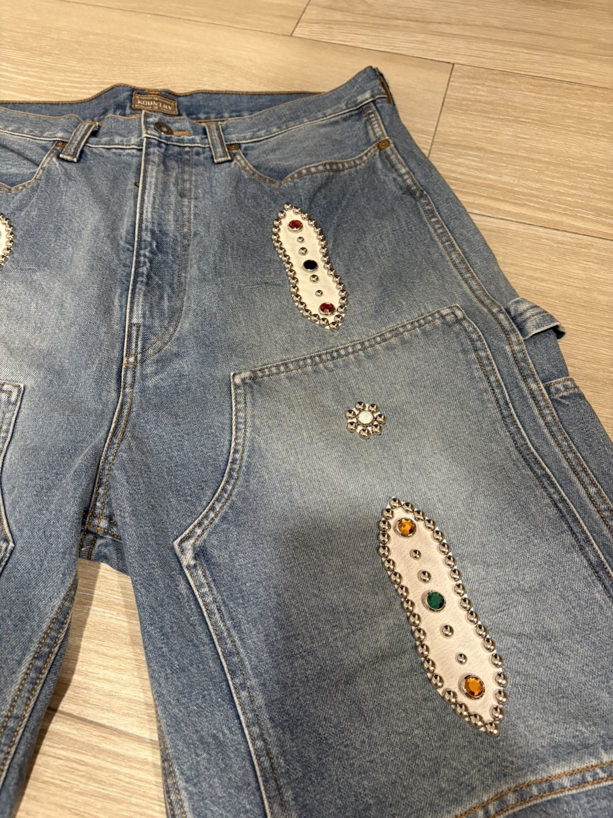 Kapital Kapital 14oz Denim Studs Remake Shorts Size US 36 / EU 52 - 4 Thumbnail