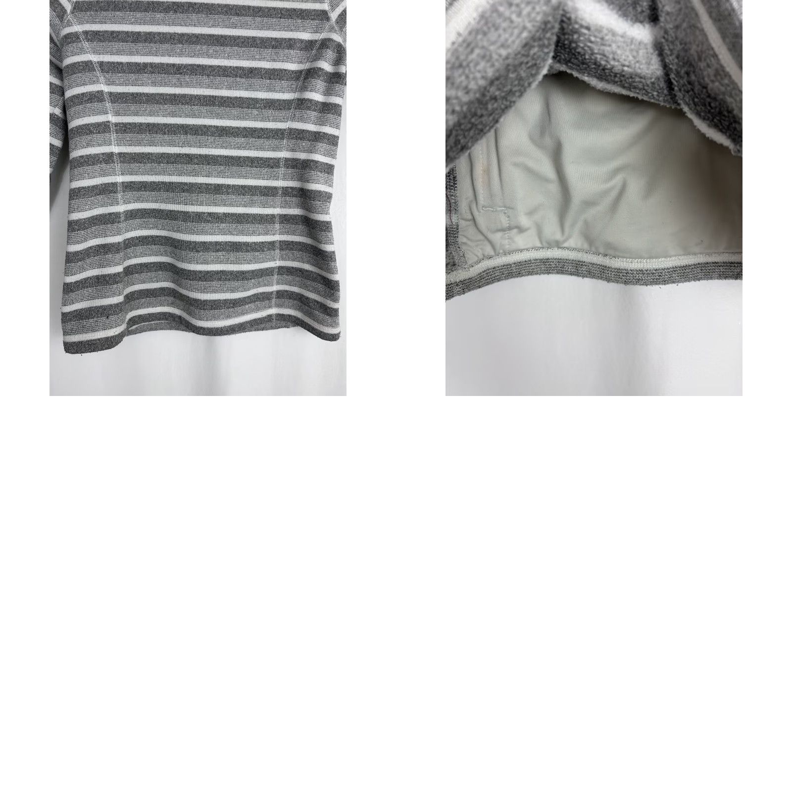 Vintage REI Womens S Pullover Sweater 1/4 Zip Gray White Striped Polyester Shirt Women Size S / US 4 / IT 40 - 10 Thumbnail