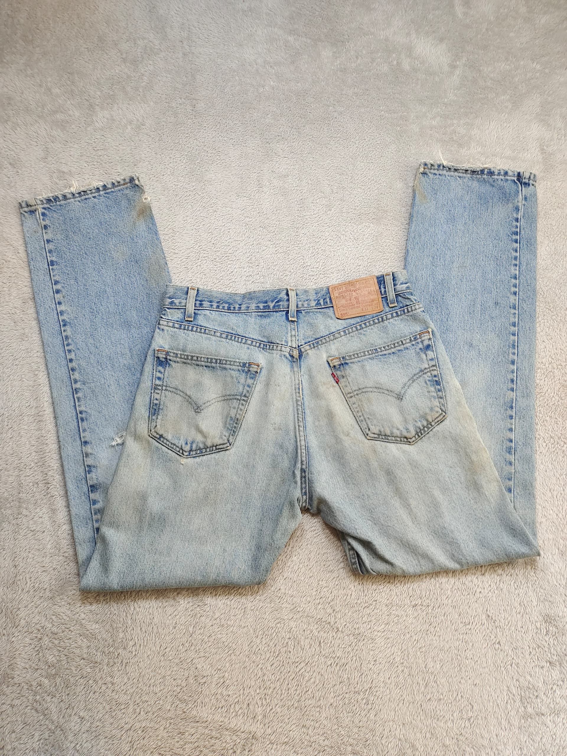 Levi's Levi’s 505 Light Wash Distressed Jeans Red Tab Straight Leg Size US 33 - 10 Thumbnail