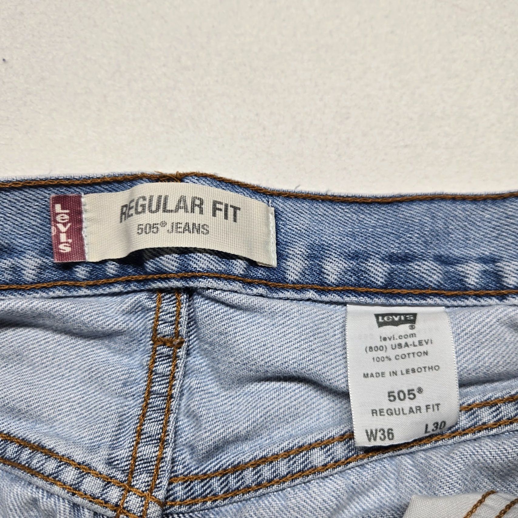 Levi's Levi's 505 Jeans Denim Pants Blue Regular Fit Straight Leg Adult Men's 36 x 30 Jeans Regular Men 36 Blue 80s 90s Classic Workwear Levi's 505 Size US 36 / EU 52 - 3 Thumbnail