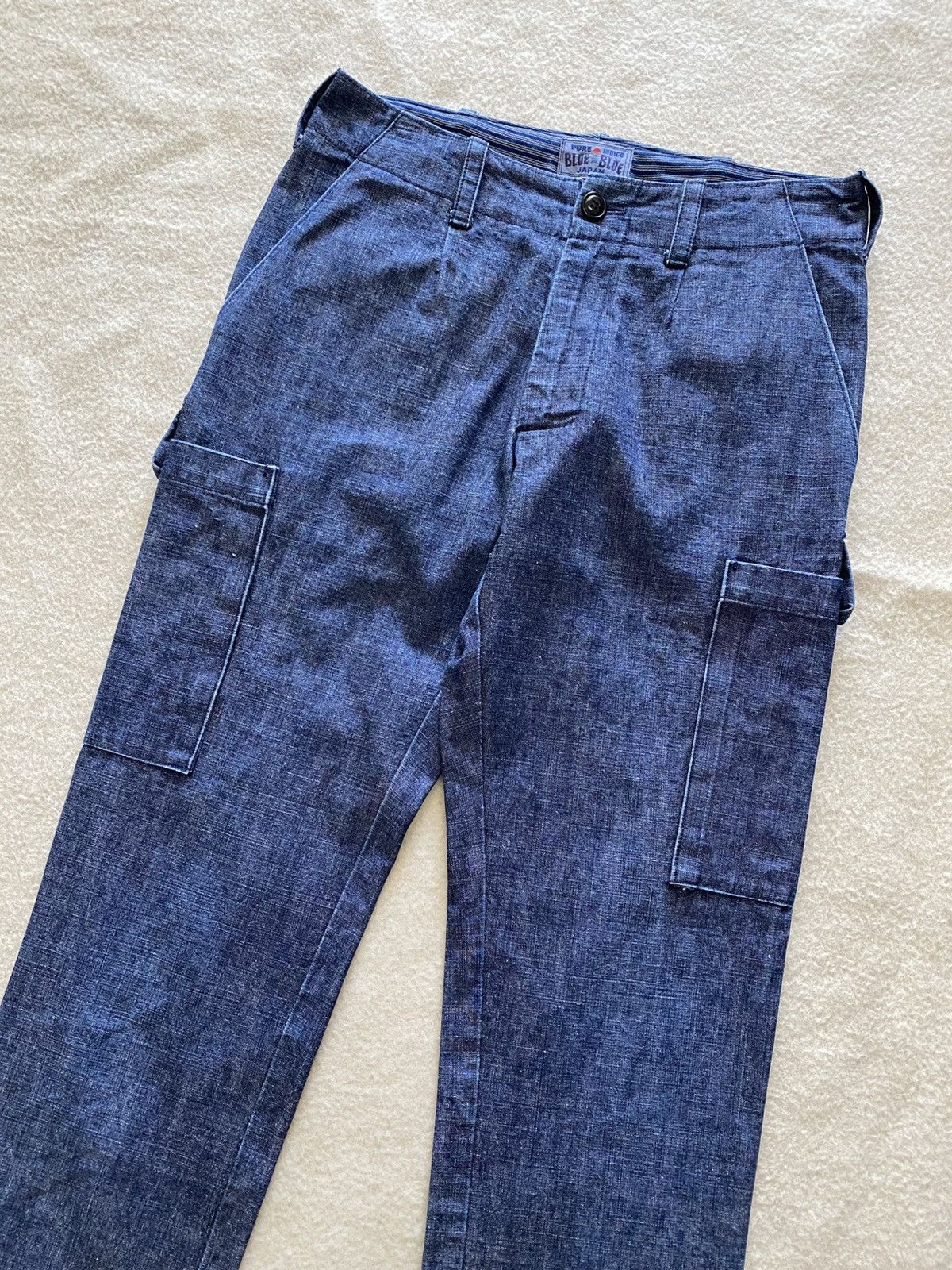 Blue Blue Japan × Vintage Vintage Blue Blue Japan Pure Indigo Cargo Pants W28 Size US 28 / EU 44 - 2 Thumbnail