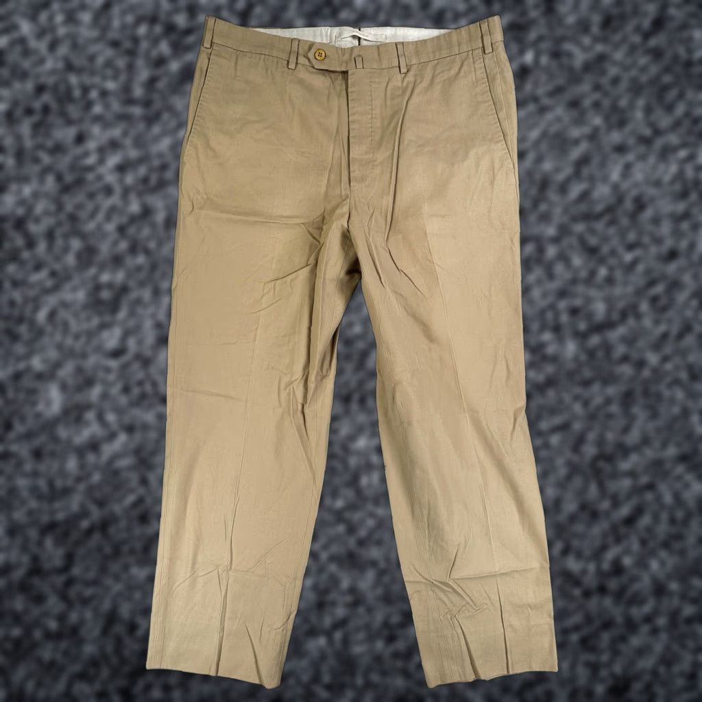 Ermenegildo Zegna VINTAGE Ermenegildo Zegna Pants Mens 38x30 Beige Cloud Cotton Chino Straight Regular Fit Size US 38 / EU 54 - 1 Thumbnail