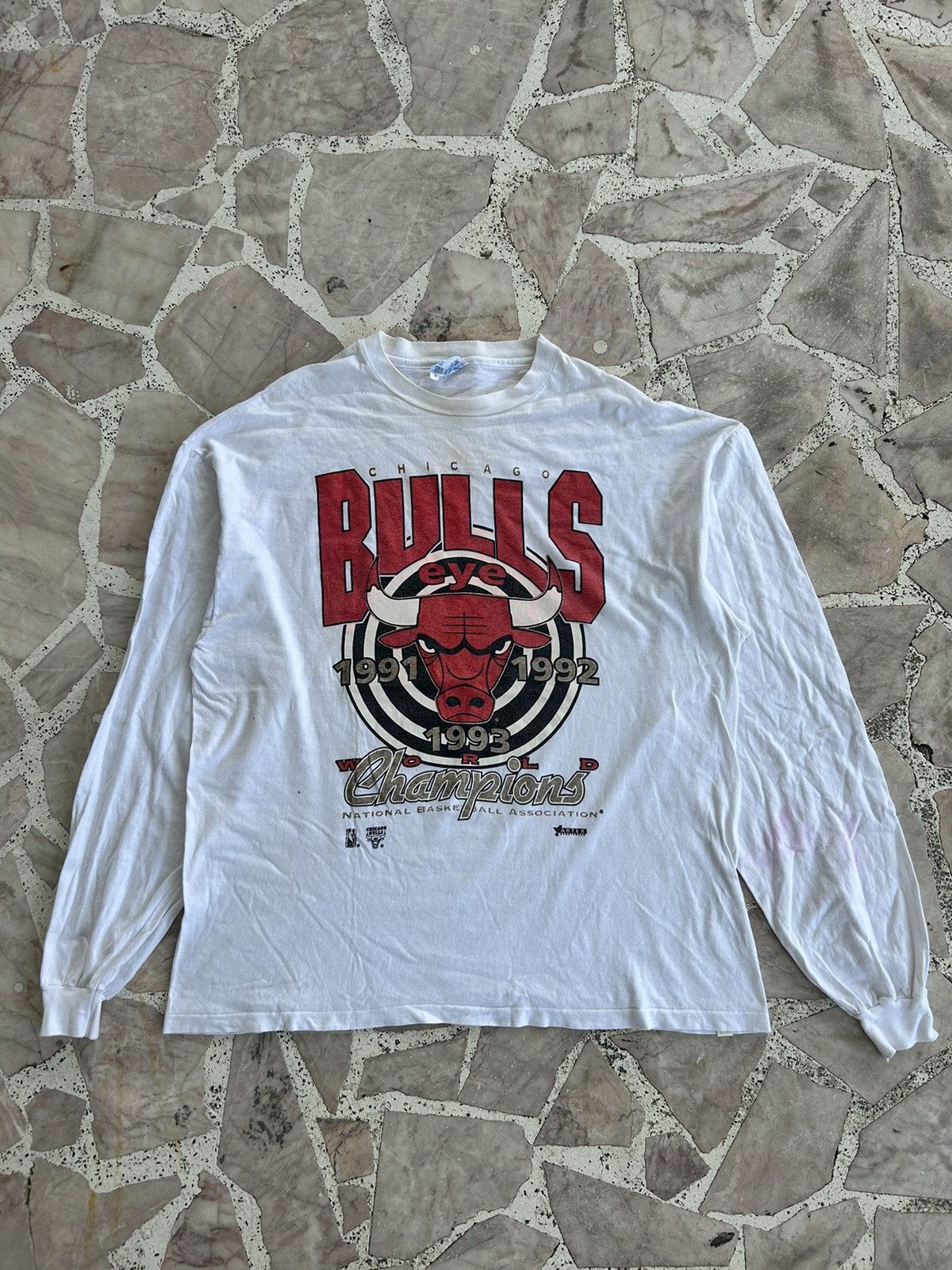 NBA Chicago Bulls Longsleeve Fronthit White Vintage Size US L / EU 52-54 / 3 - 1 Thumbnail