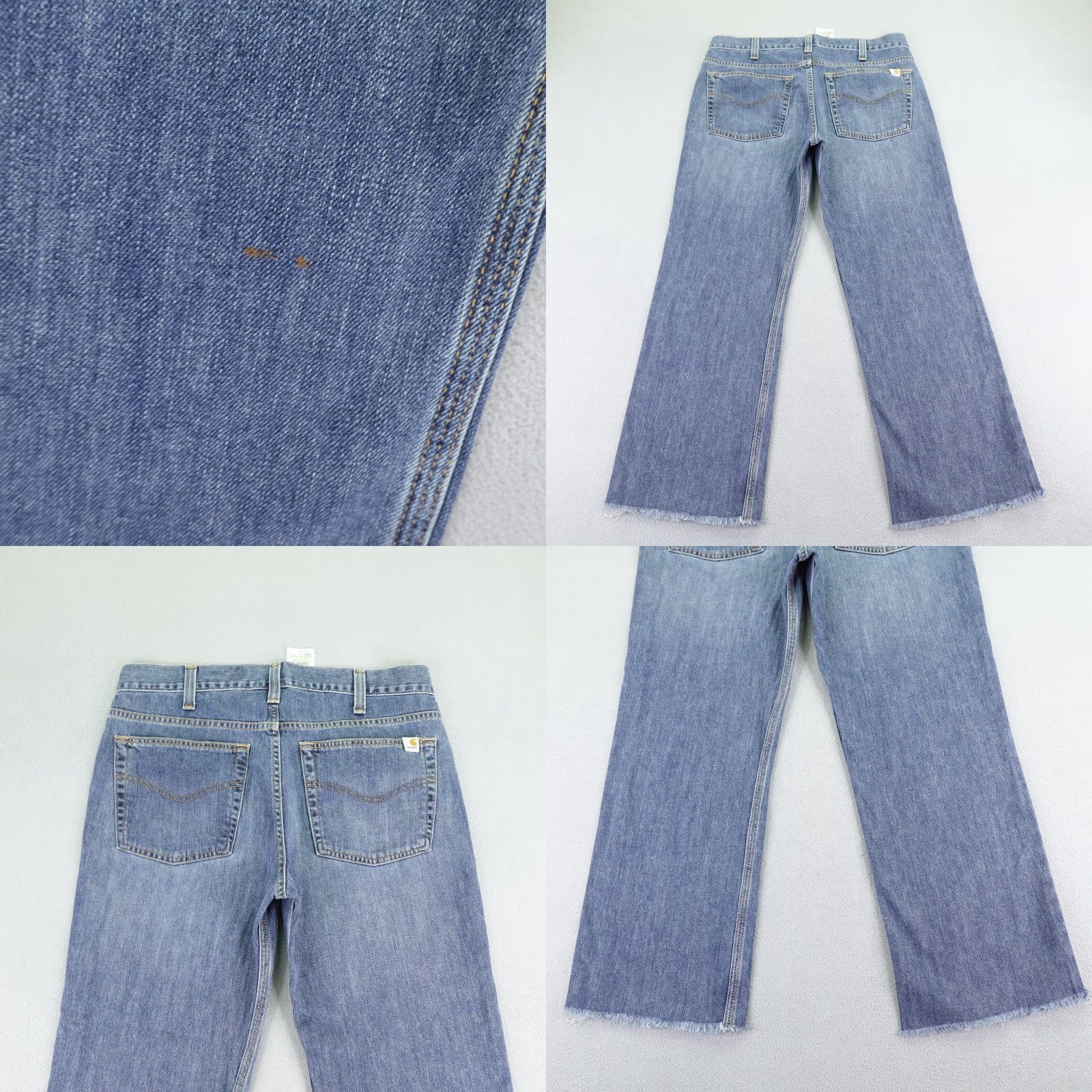 Carhartt Carhartt Jeans Mens 33x30 Blue Denim Relaxed Fit Straight Leg Utility Workwear Size US 34 / EU 50 - 8 Thumbnail