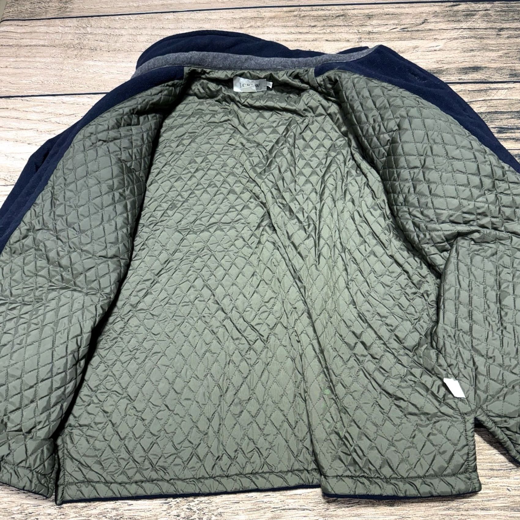 J.Crew J. Crew Jacket Mens Large Blue Quilted Fleece Lined Button Pockets Outdoor Coat Size US L / EU 52-54 / 3 - 3 Thumbnail
