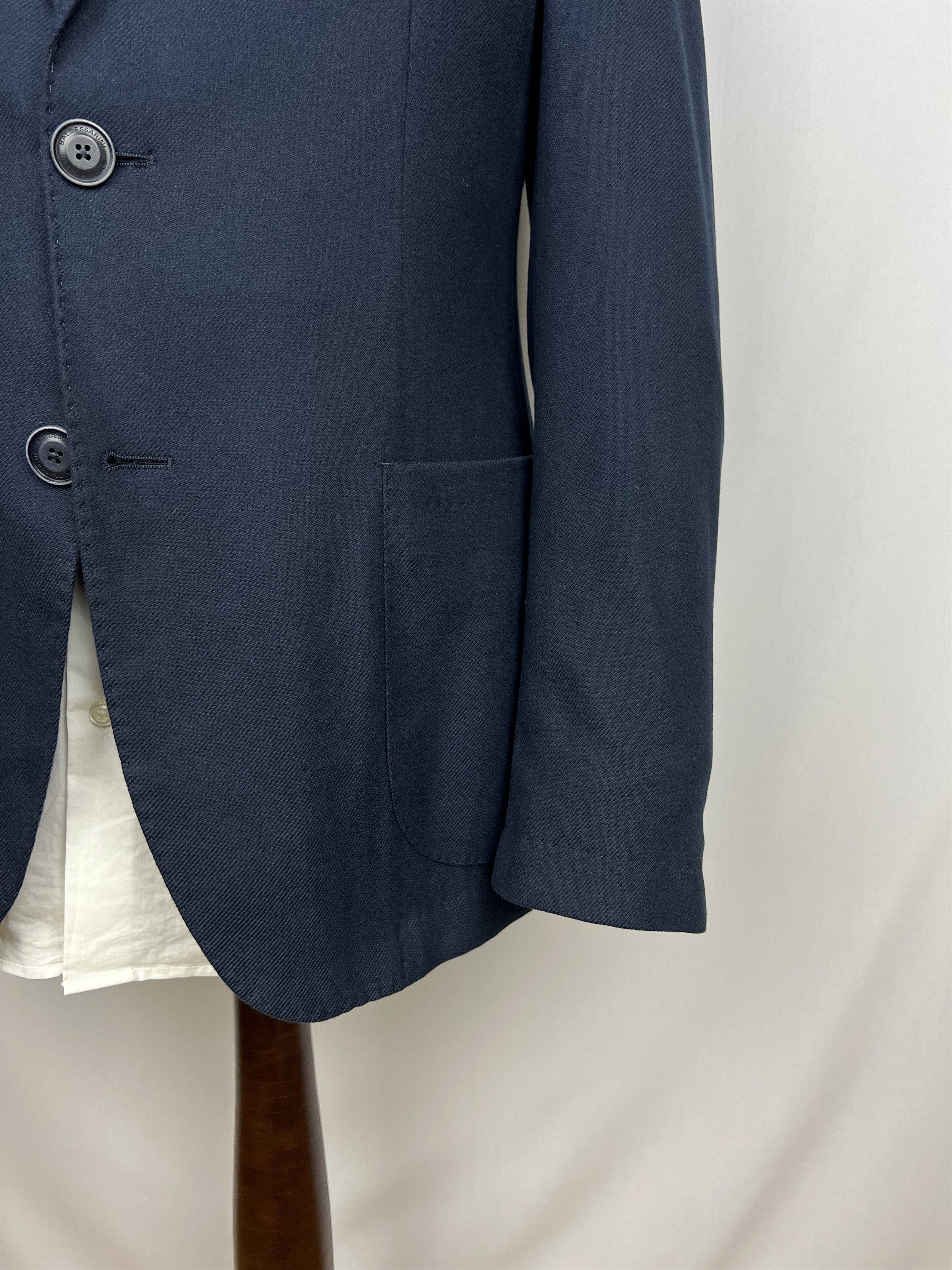 Baldessarini Solid Navy-Blue Pure Soft Cotton Unlined Sport Coat Size 40R - 7 Thumbnail