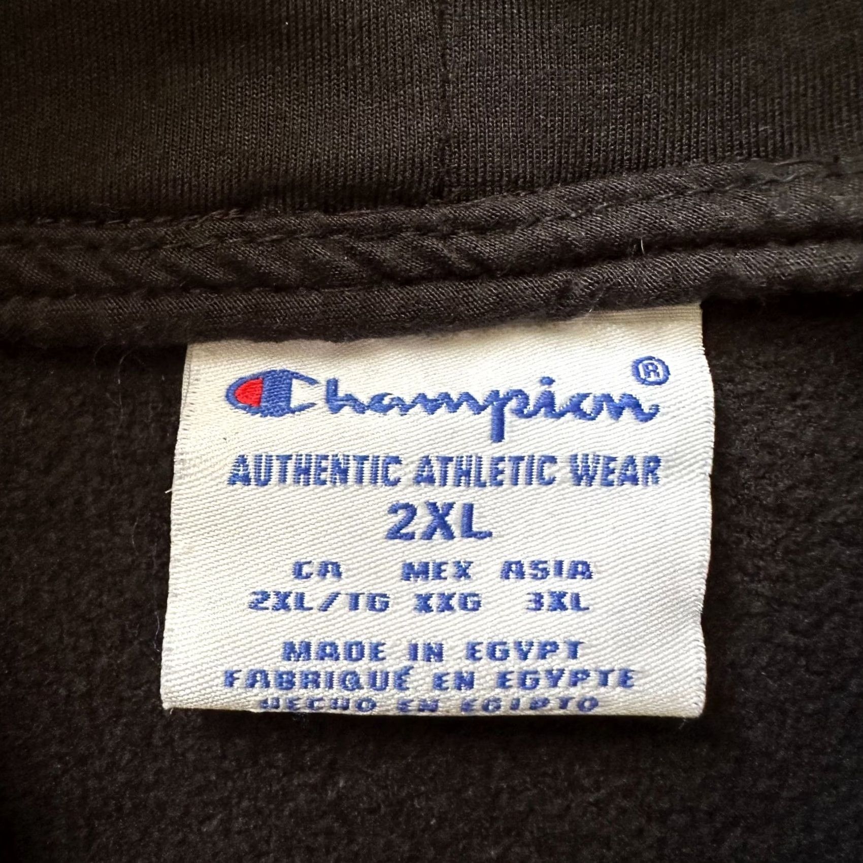 Champion Champion Hoodie Pullover Sweatshirt Mens 2XL Black Logo Fleece Size US XXL / EU 58 / 5 - 3 Thumbnail