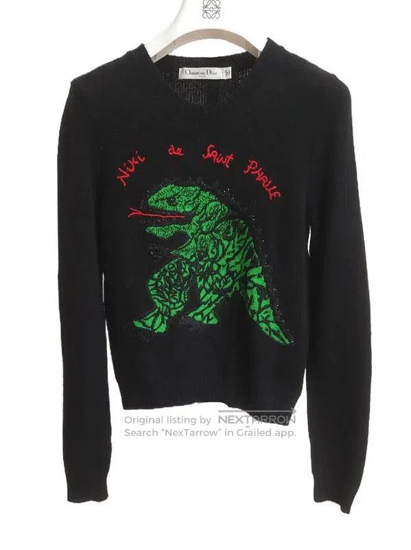 Dior Dior Black Cashmere Embroidered Long Sleeve Sweater . Size XS / US 0-2 / IT 36-38 - 2 Thumbnail