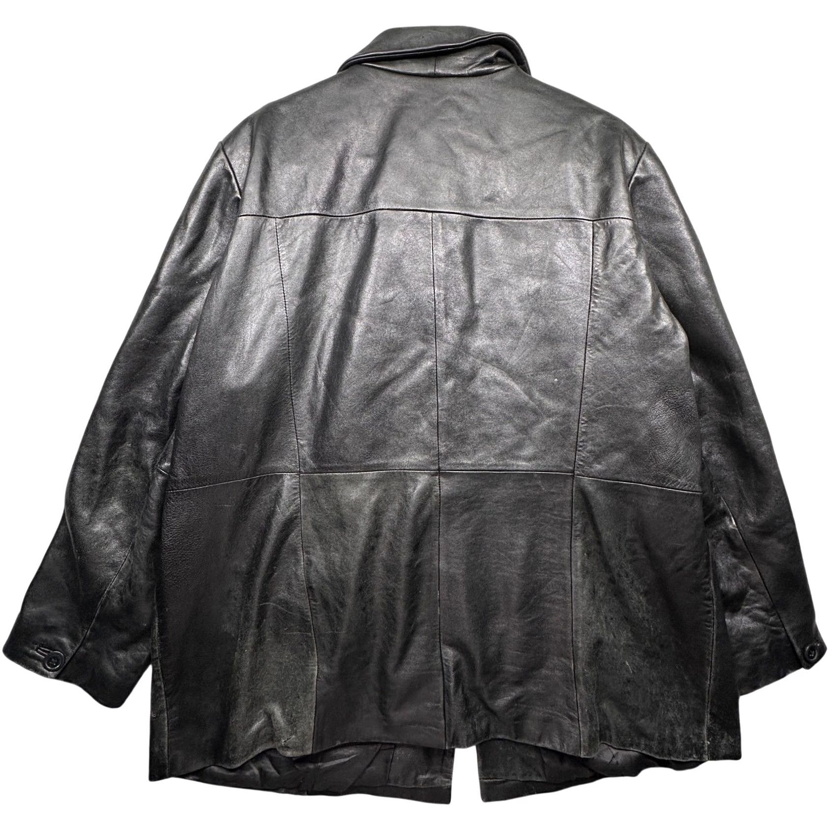 Alfani VINTAGE Alfani Leather Coat Women 2X Black Pockets Coat Overcoat Lamb Leather Women Size XXL / US 16-18 / IT 52-54 - 2 Thumbnail