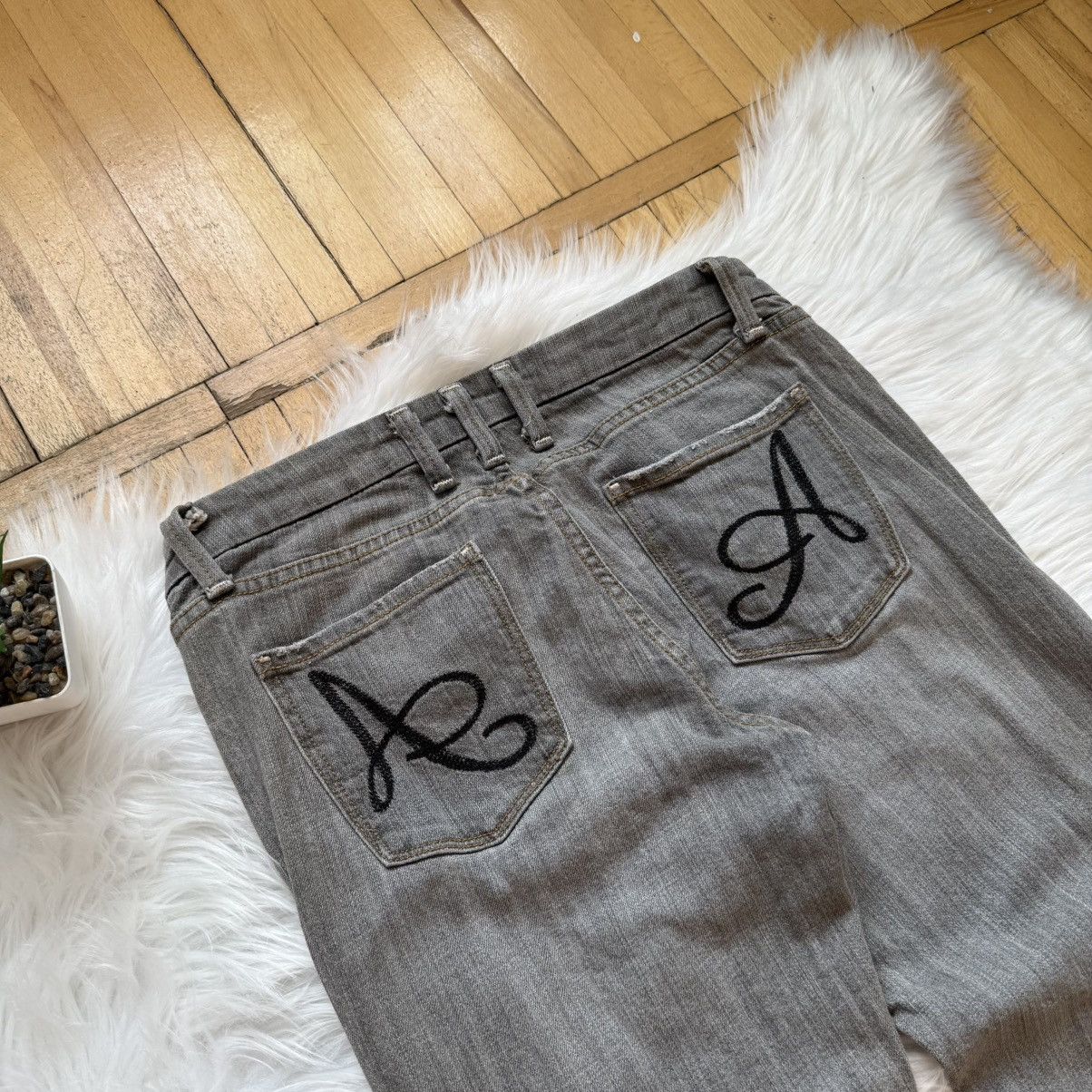 If Six Was Nine 📌 Vintage Y2K Anoname Flare Bootcut Low Rise LGB Jeans Size 30" / US 8 / IT 44 - 6 Thumbnail