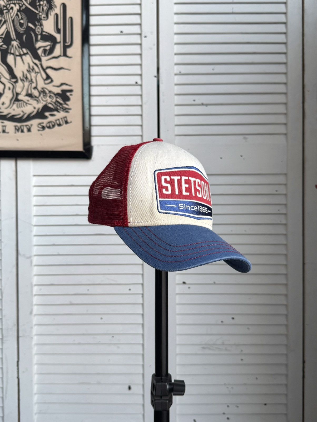 Stetson Stetson Since 1865 Vintage Trucker Cap Mesh Snapback Hat USA Size ONE SIZE - 3 Thumbnail