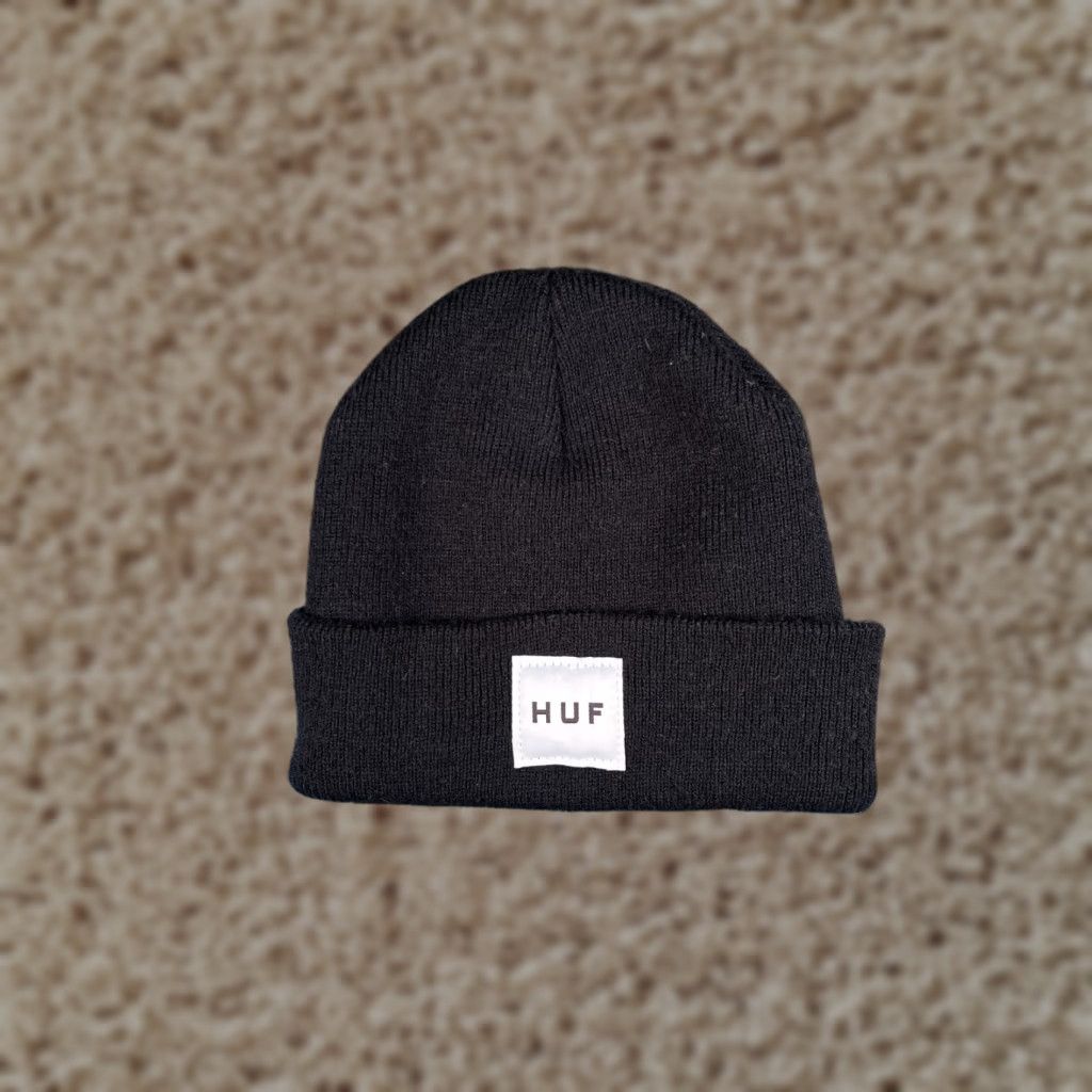 Huf HUF Beanie Hat Adult One Size Black Knit 100% Acrylic Ski Beanie Mens Winter Size ONE SIZE - 1 Thumbnail