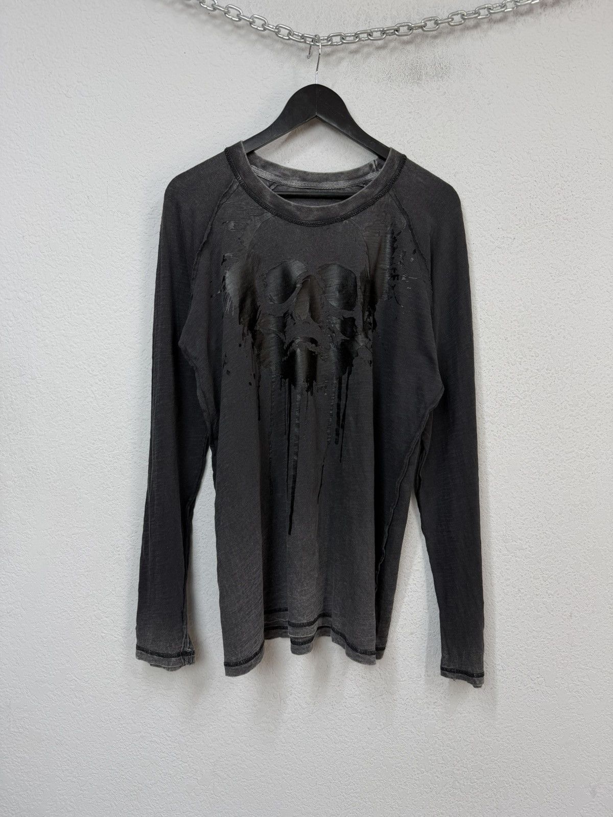 If Six Was Nine Vintage Skull Print Long Sleeve Rick Owens Style Size US L / EU 52-54 / 3 - 7 Thumbnail
