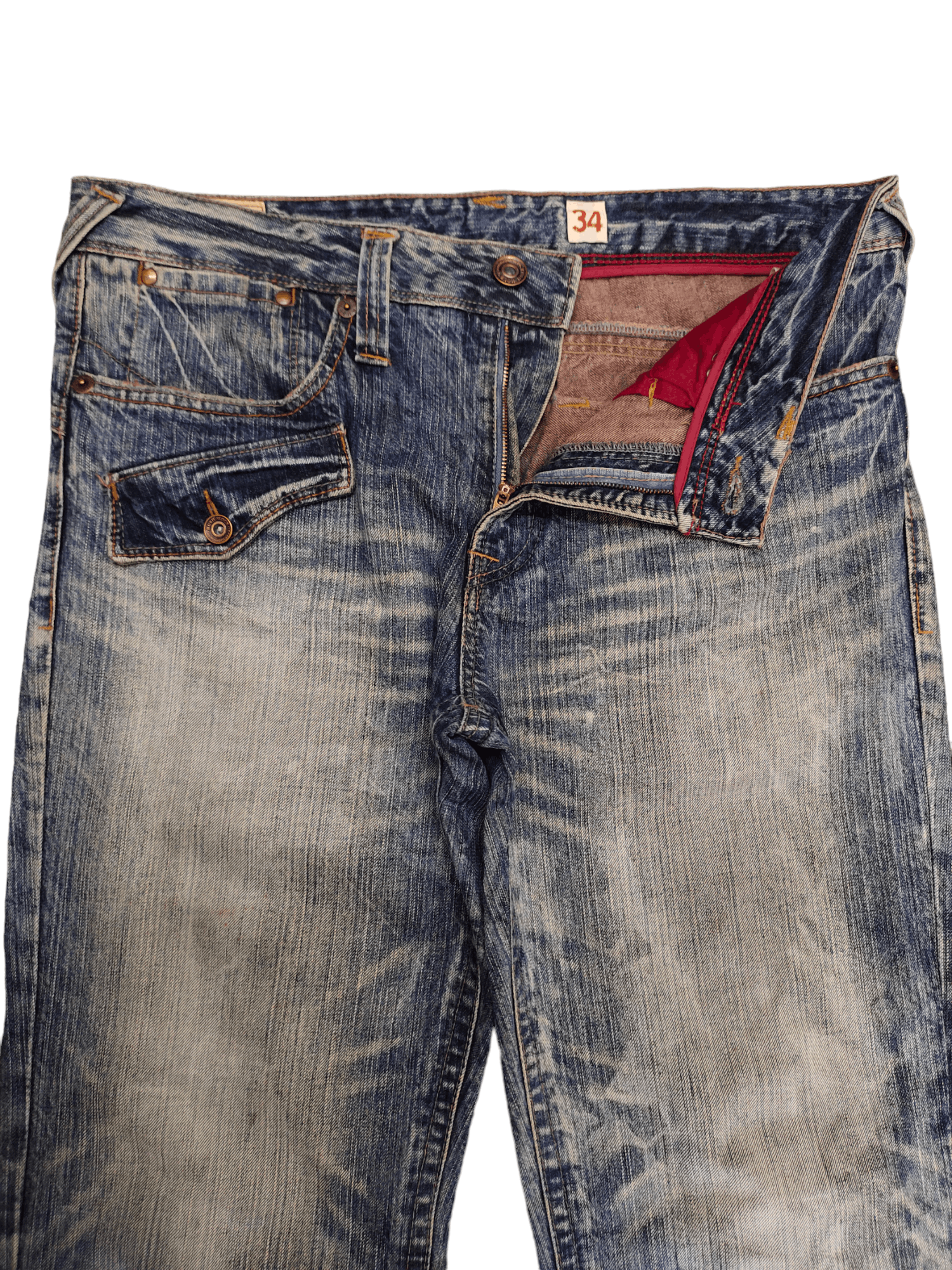 Japanese Brand Vintage Y2k Rush Hour Baggy Denim Wide Leg Undercover Style Size US 35 - 11 Thumbnail