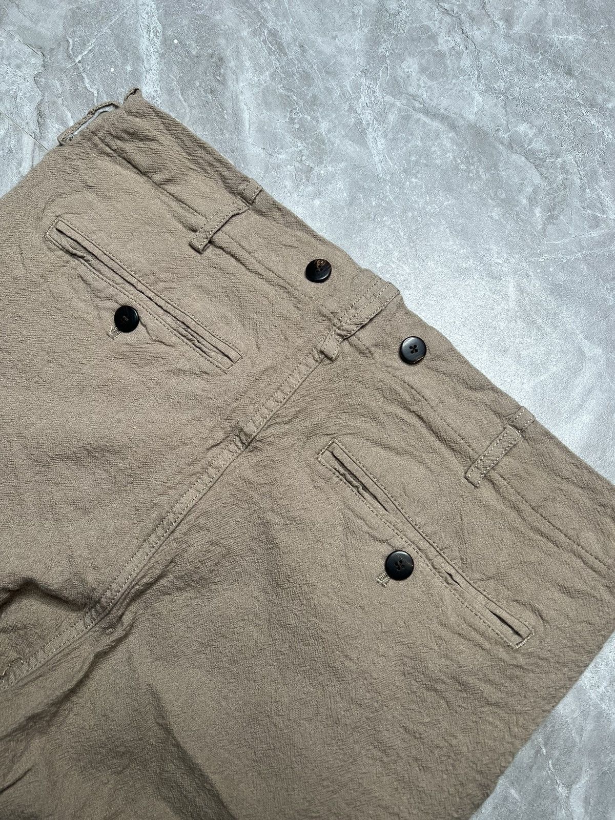 Visvim S/S 20 Jumbo Pastoral Braces Pants Wool Linen Blend