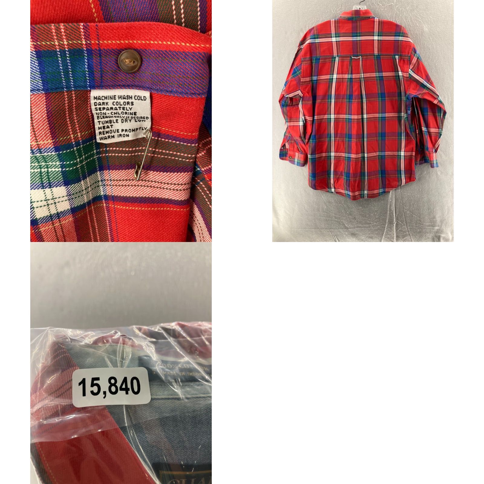 Chaps VINTAGE Chaps Shirt Men L Plaid Cotton Flannel Button-Up 90s Retro Red Adult Large Button-Down Size US L / EU 52-54 / 3 - 8 Thumbnail