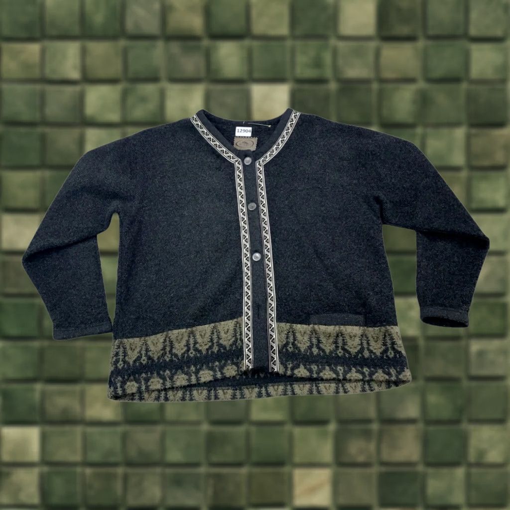 Vintage Sierra Sport Wool Blend Accent Trim Metal Button Knit Cardigan Jacket Womens L Size L / US 10 / IT 46 - 1 Thumbnail