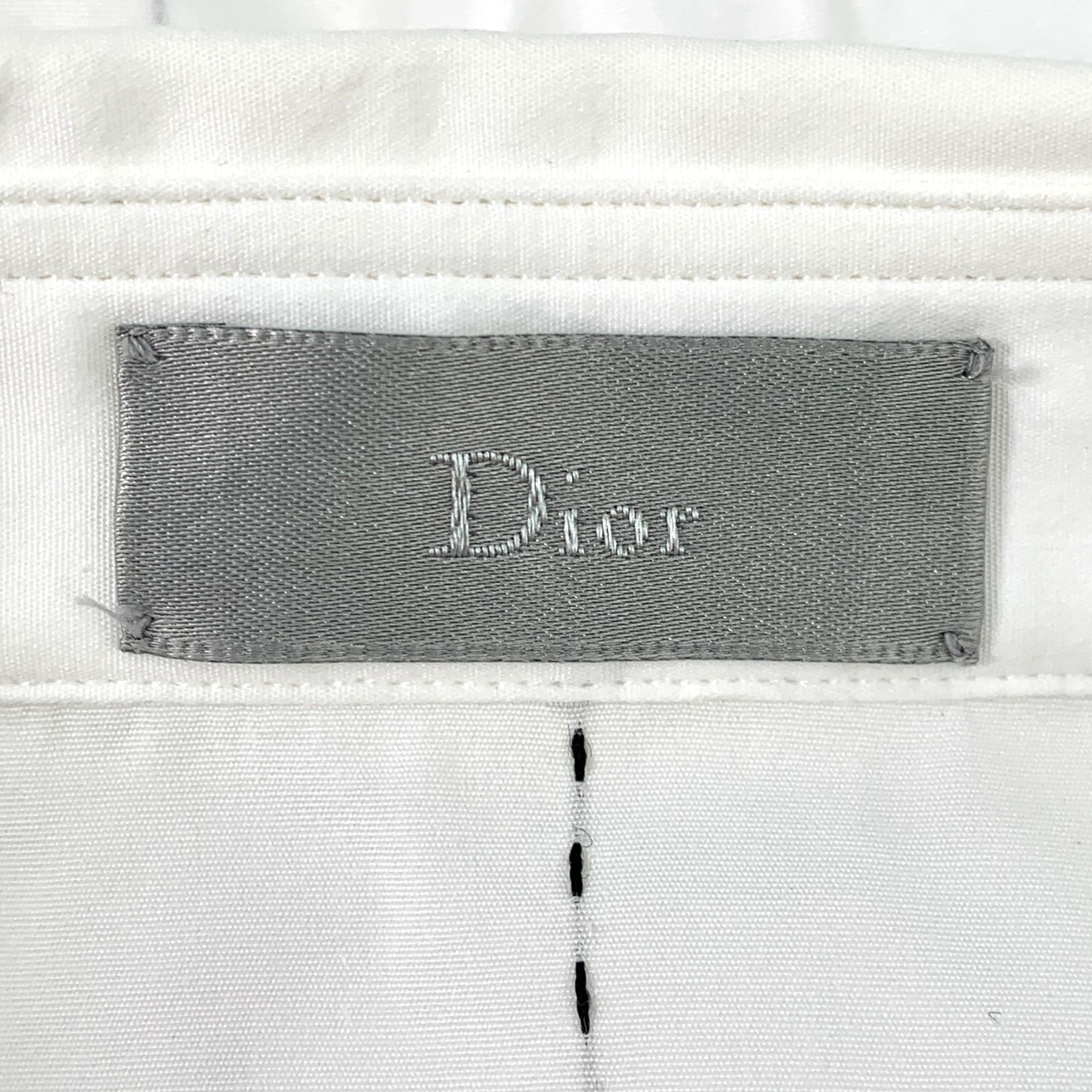 Dior Dior Mens Long Sleeve White Button-Up Shirt With Subtle Grid Size US XXS / EU 40 - 5 Thumbnail