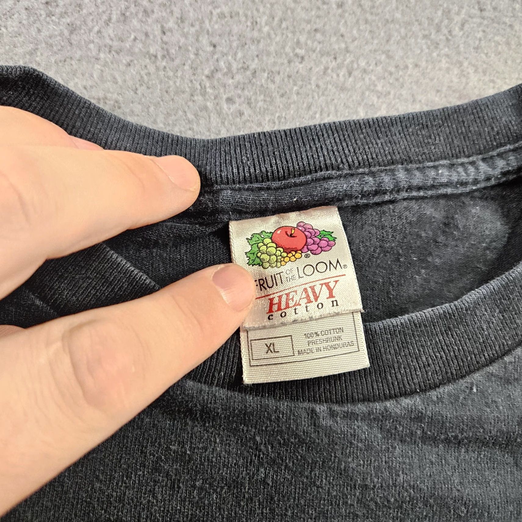 Fruit Of The Loom Push Kanji Graphic Shirt Men's XL Black Short Sleeve Tee 90s Size US XL / EU 56 / 4 - 3 Thumbnail