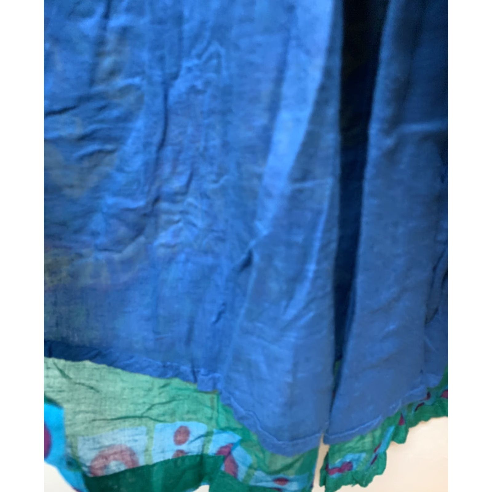 Vintage VINTAGE Cotton Gecko Tropical Broomstick Prairie Midi Skirt Boho Hippie Festival Size 40" / US 18 - 4 Thumbnail