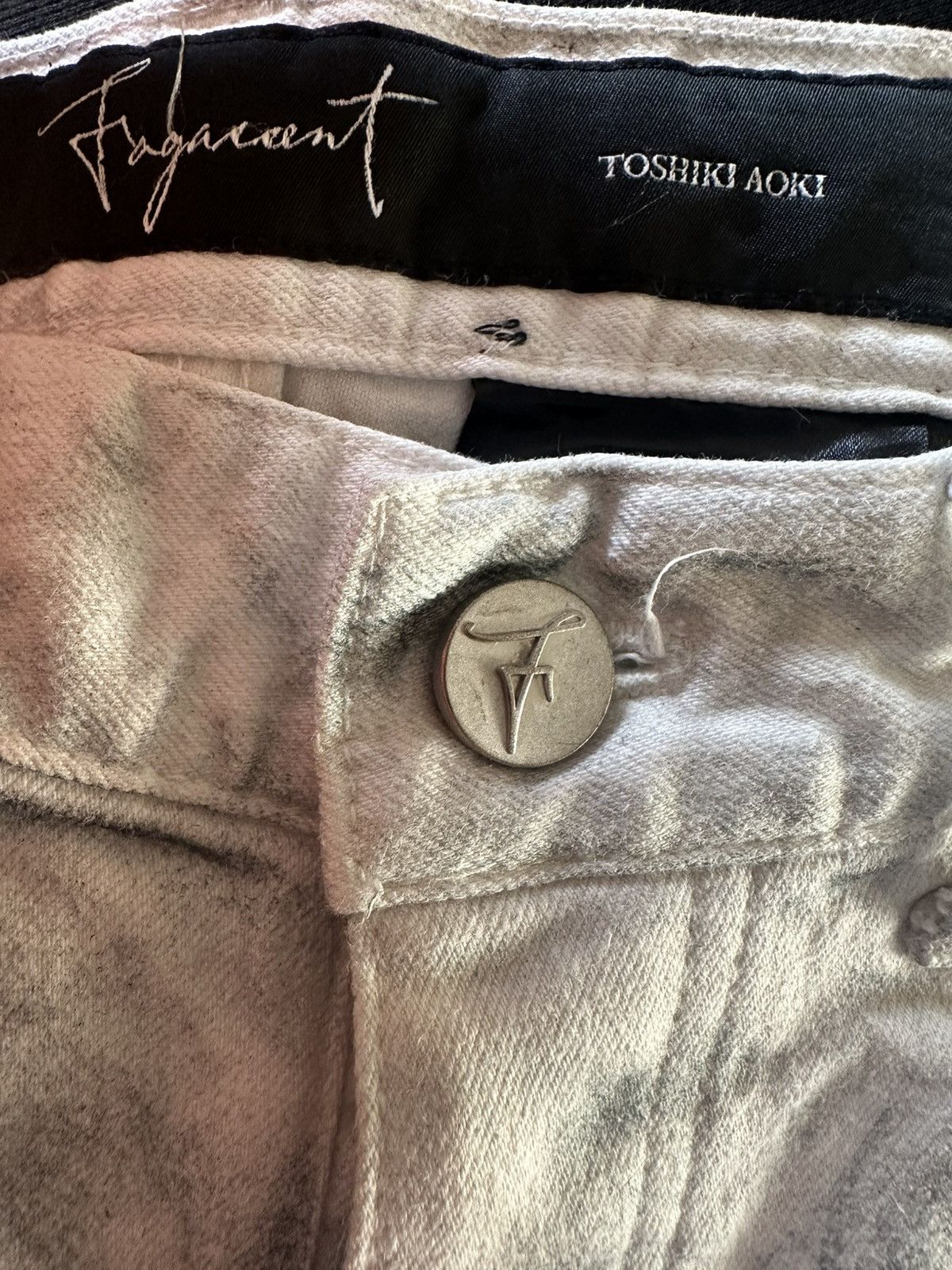 Fagassent Toshiki Aoki Fagassent White Acid Wash Distressed Denim Size US 29 - 9 Thumbnail