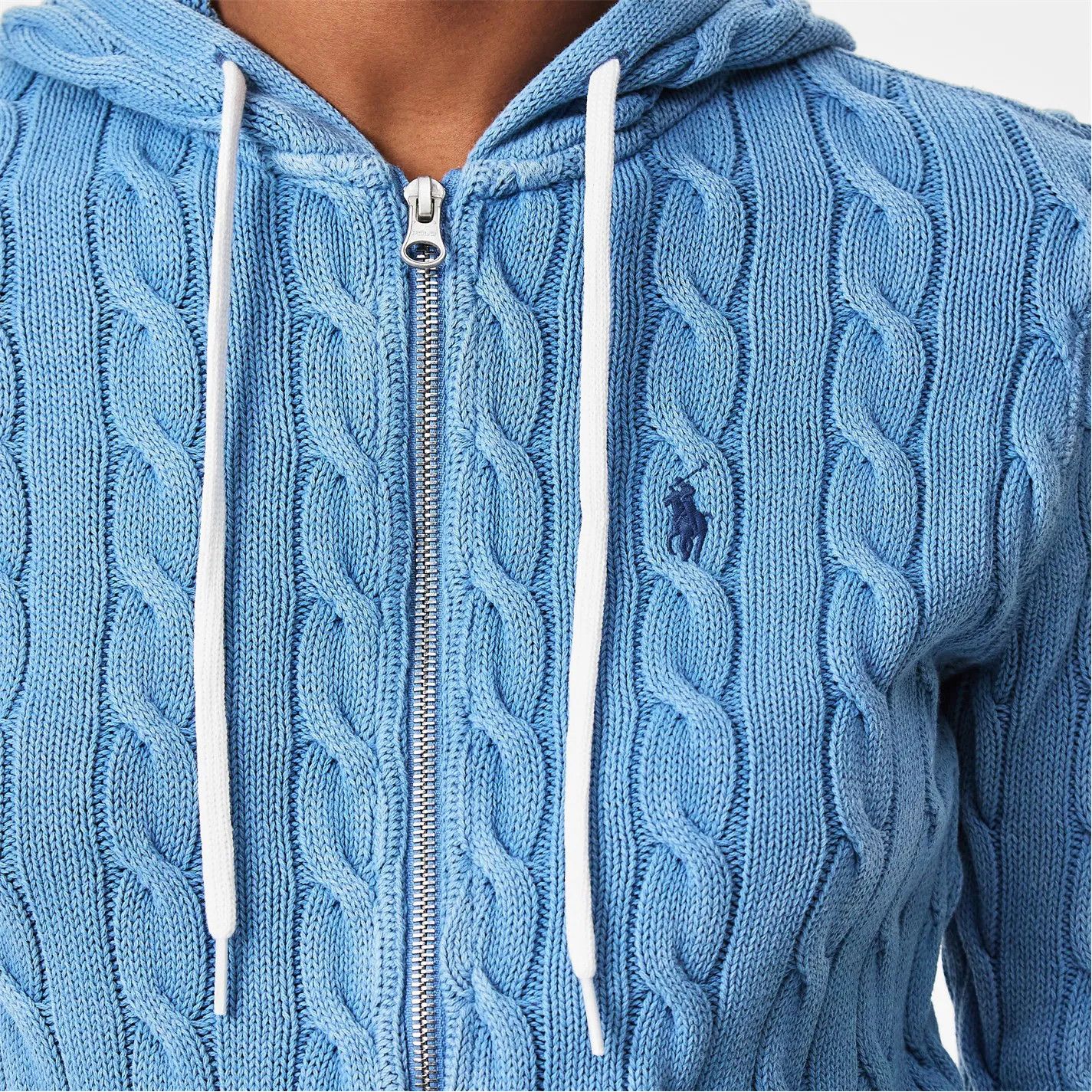 Polo Ralph Lauren o1g2r1mq0825 Cable Hooded Sweater in Blue Size M / US 6-8 / IT 42-44 - 5 Thumbnail