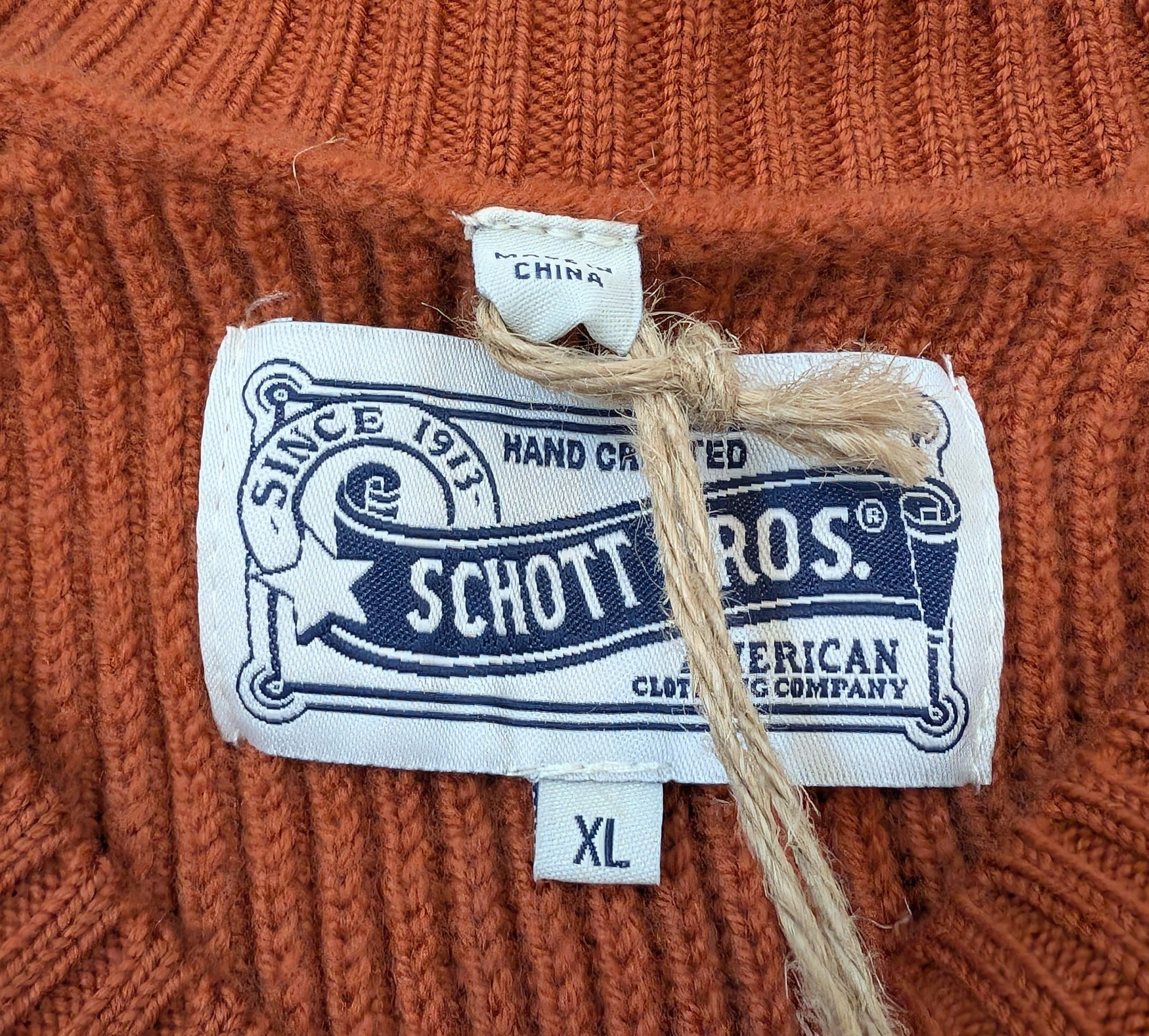 Schott NWT Schott Bros. 100% Merino Wool Ribbed Raglan Sweater $225 Size US XL / EU 56 / 4 - 3 Thumbnail