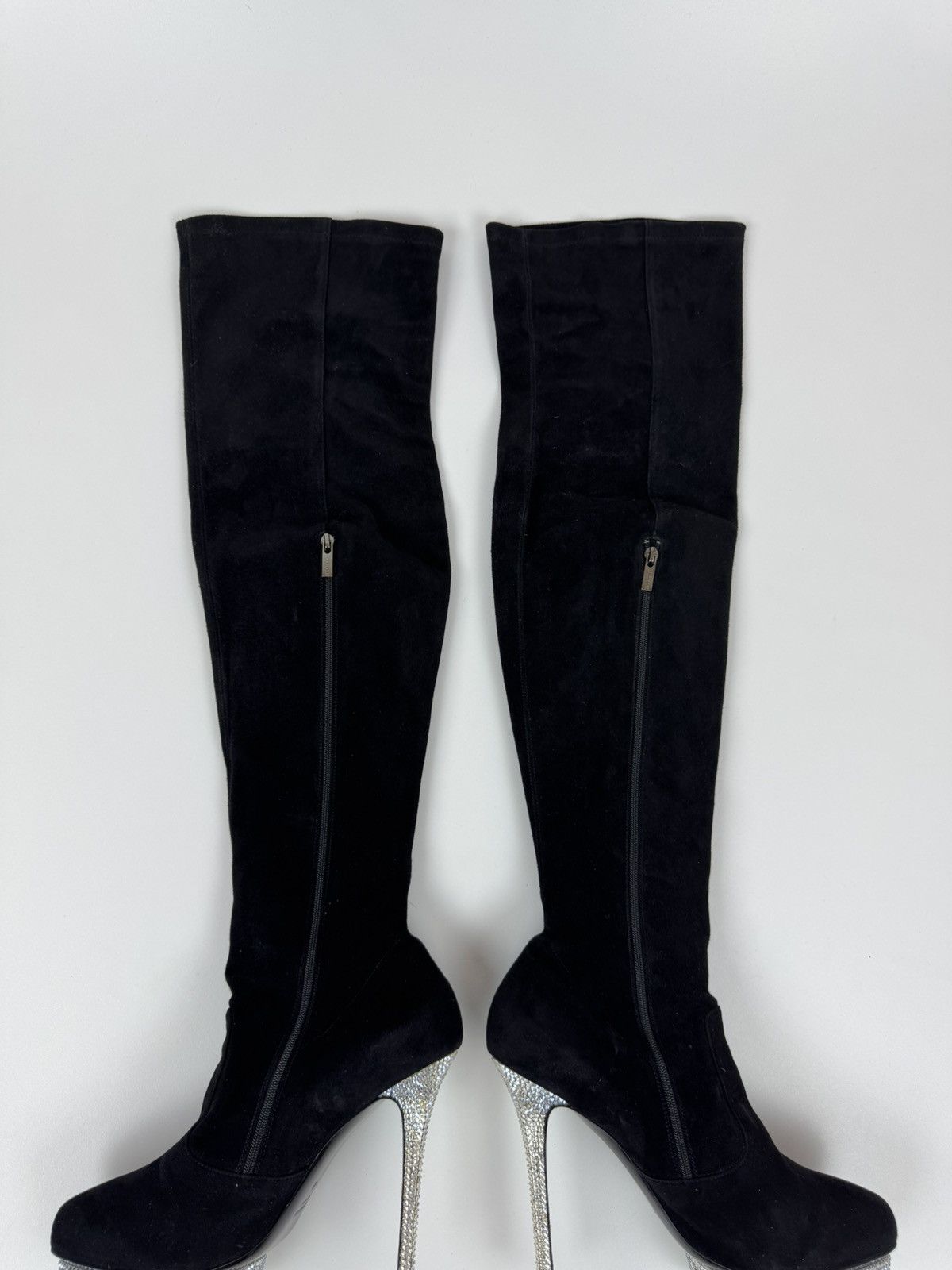 Le Silla LE SILLA HIGH HEEL BLACK SUEDE OVER THE KNEE Crystal BOOTs Size US 10 / IT 40 - 4 Thumbnail