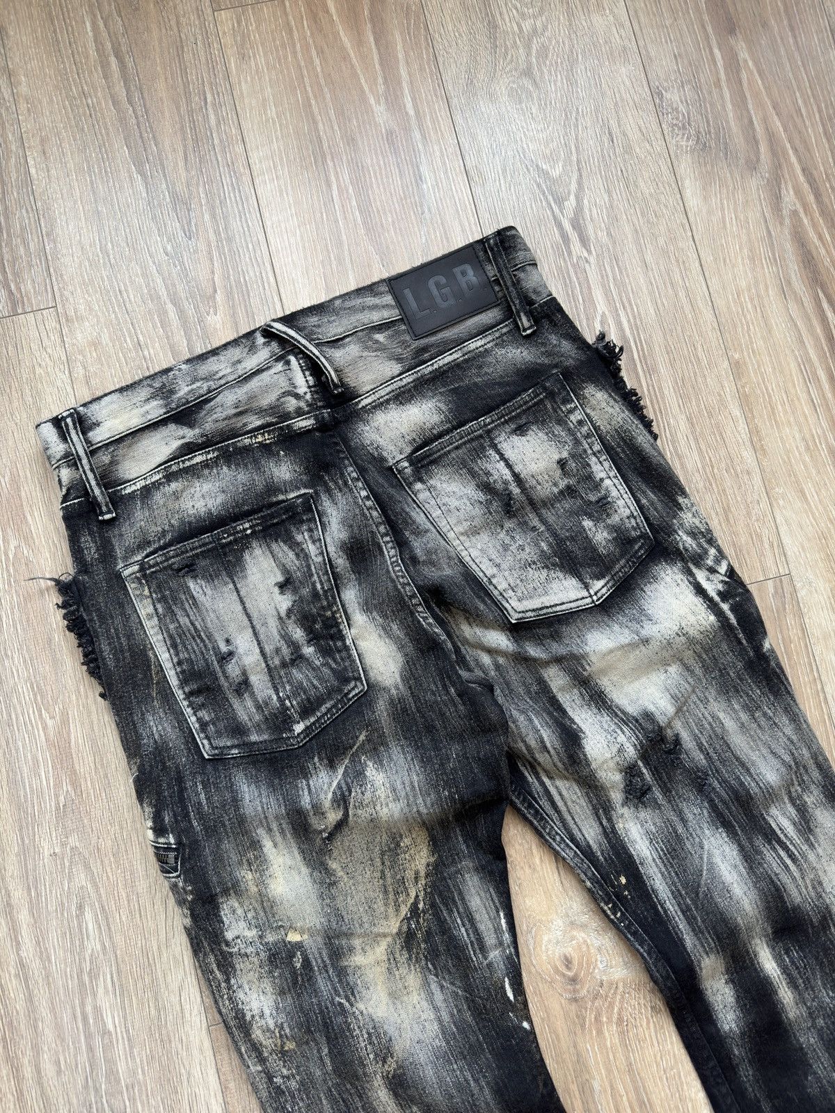 Le Grande Bleu (L.G.B.) L.G.B Lazy S-Wolf Bootcut Jeans Paint Bleach Size US 36 / EU 52 - 6 Thumbnail