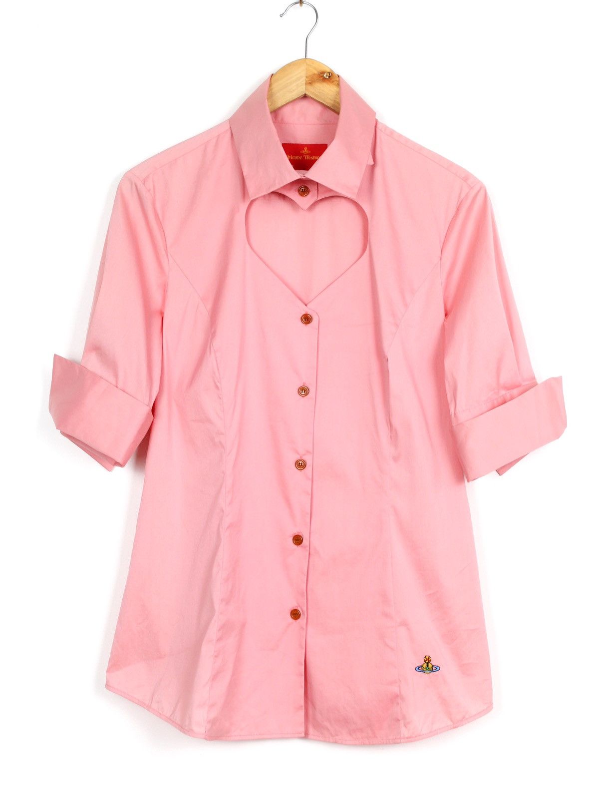 Vivienne Westwood Vivienne Westwood 2016 Red Label Heart Collar Pink Shirt Size M / US 6-8 / IT 42-44 - 2 Thumbnail