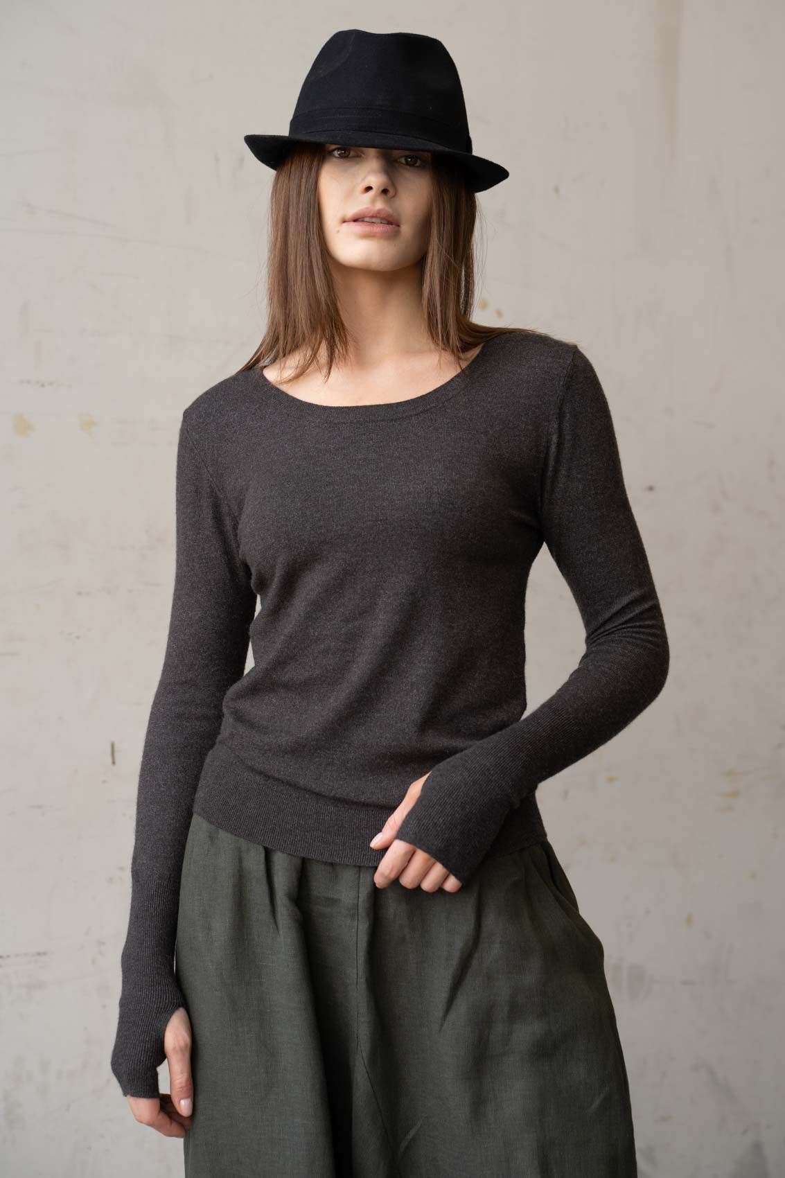 Other HOKUTO Round Neck Top with Thumb Holes Size L / US 10 / IT 46 - 2 Thumbnail