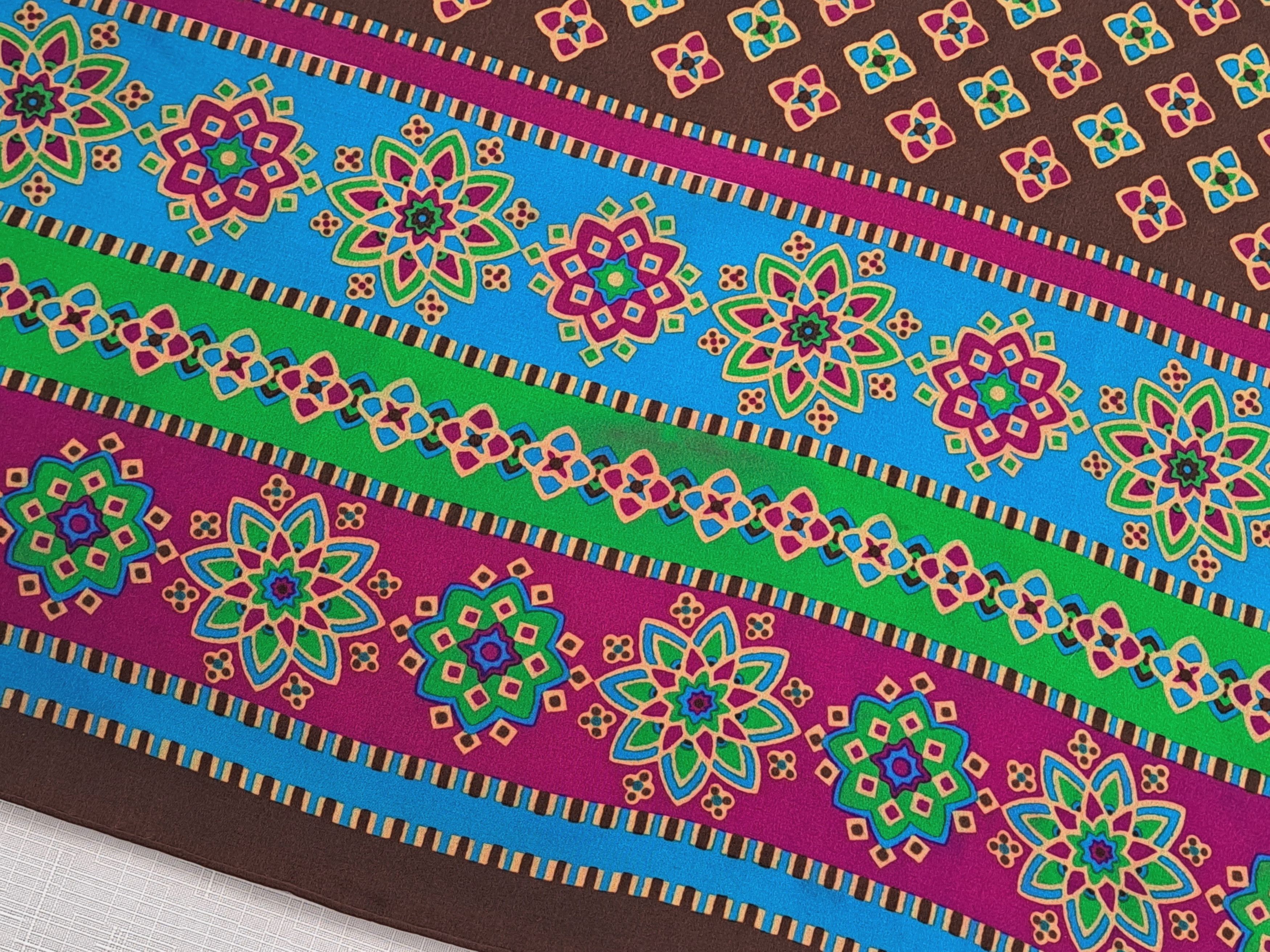 Vintage × Yves Saint Laurent Vintage Yves Saint Laurent geometric flower pattern scarf. Size ONE SIZE - 13 Thumbnail