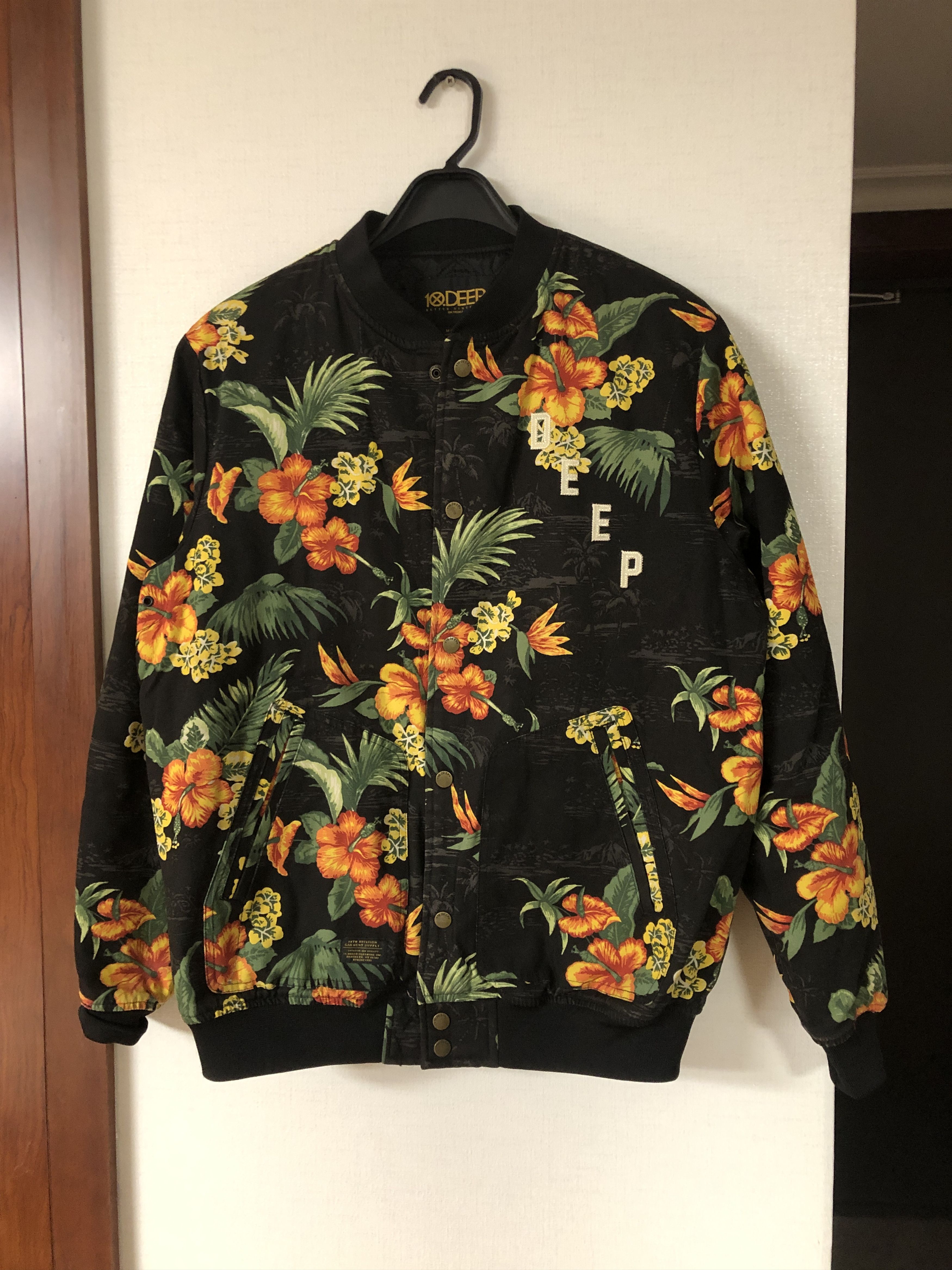 10 Deep Floral Varsity Jacket Size US M / EU 48-50 / 2 - 1 Thumbnail