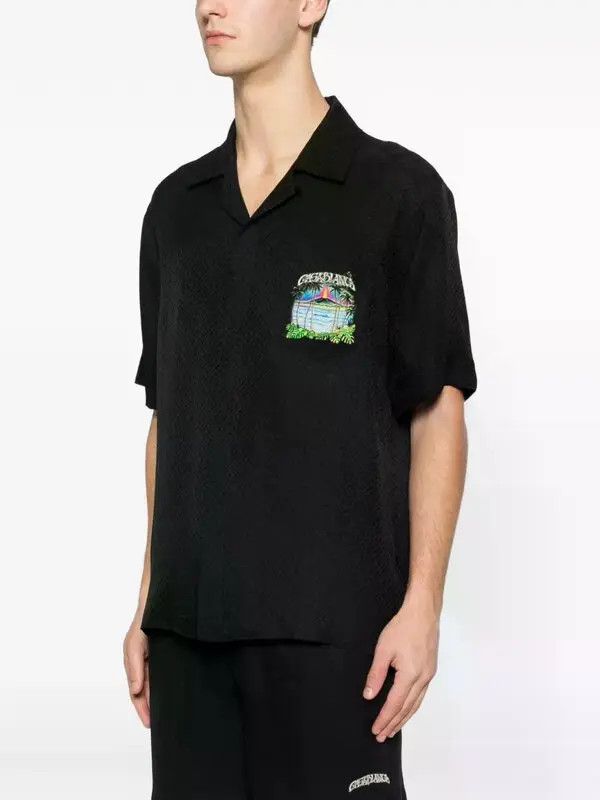 Casablanca o1h1sh10526 Volcano Short Sleeve Shirt in Black Size US XL / EU 56 / 4 - 4 Thumbnail