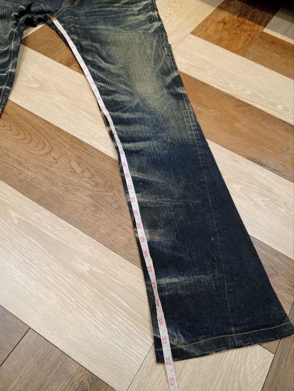 Tornado Mart TORNADO MART JAPAN BLUE DISTRESSED FLARED DENIM PANTS Size US 34 / EU 50 - 17 Thumbnail